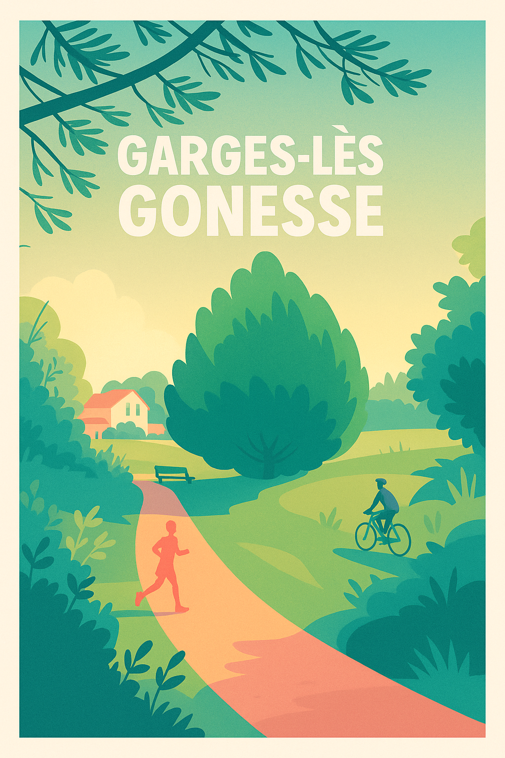 Affiche Garges-lès-Gonesse — Nature et détente au cœur de la ville · poster d'art de Garges-lès-Gonesse