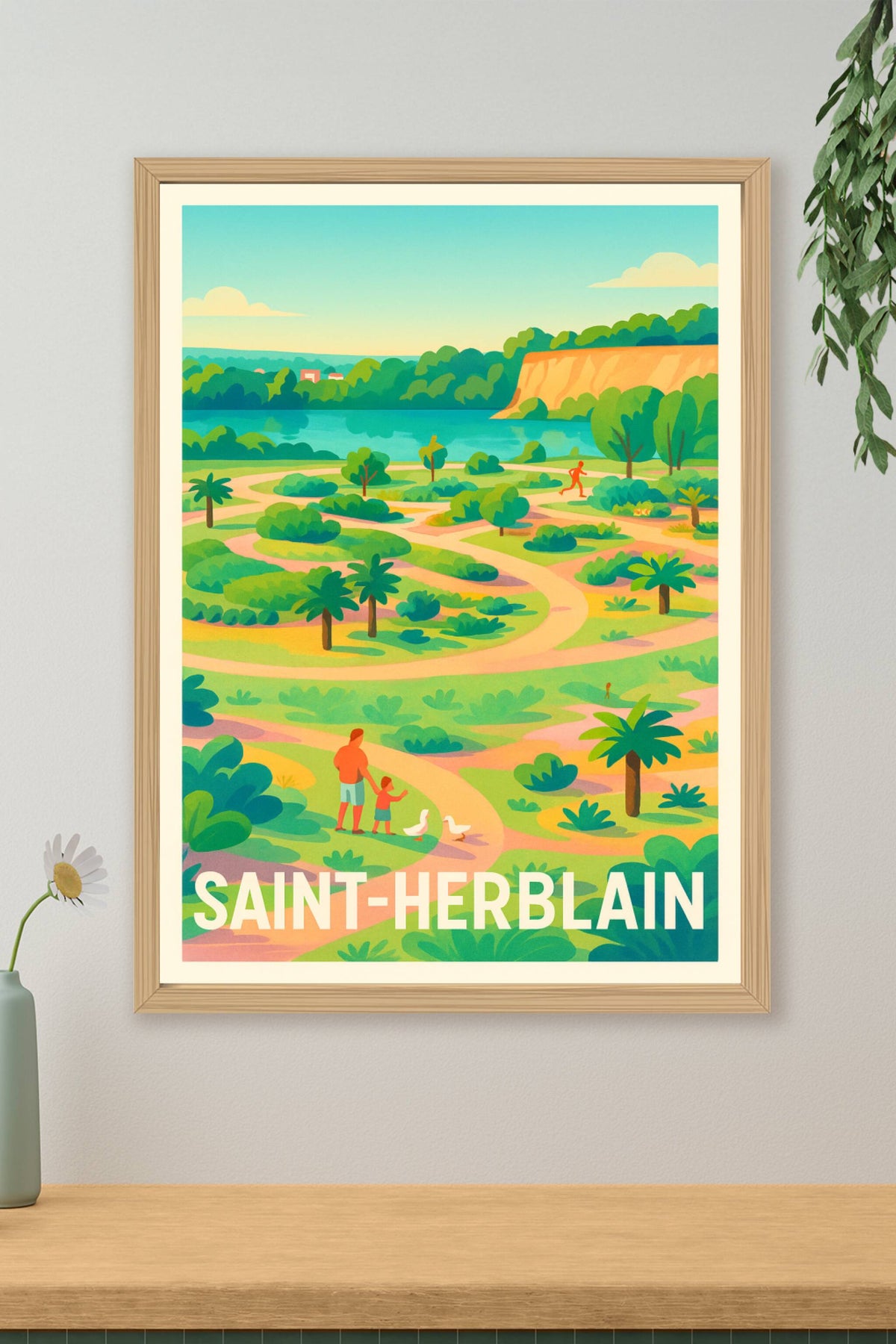 Affiche Saint-Herblain — Nature et Promenade en Douceur · poster d'art de Saint-Herblain