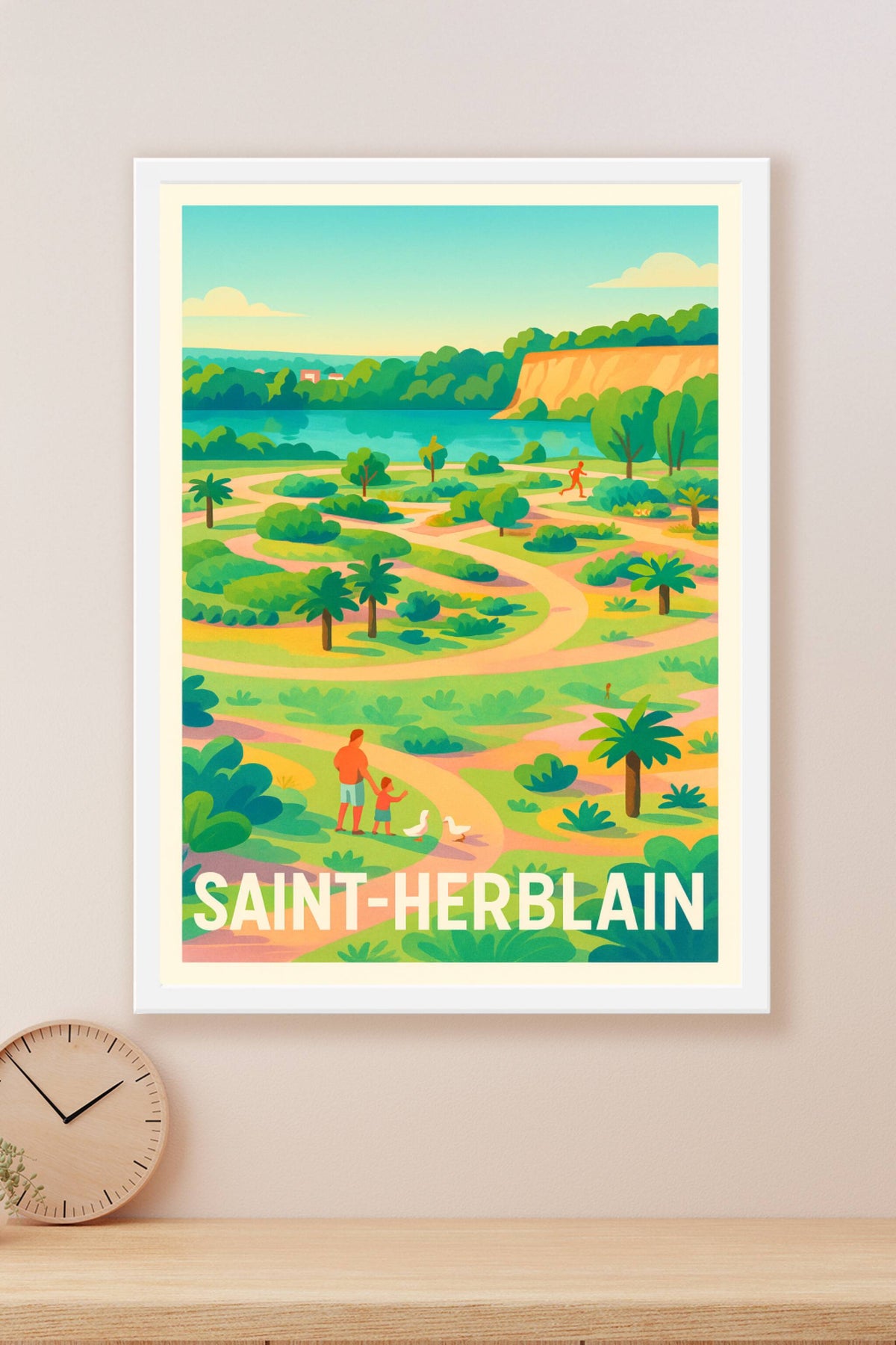 Affiche Saint-Herblain — Nature et Promenade en Douceur · poster d'art de Saint-Herblain