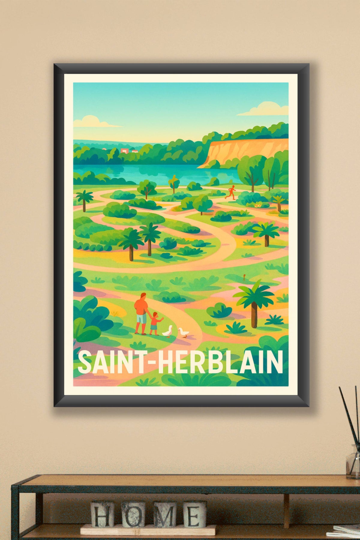 Affiche Saint-Herblain — Nature et Promenade en Douceur · poster d'art de Saint-Herblain