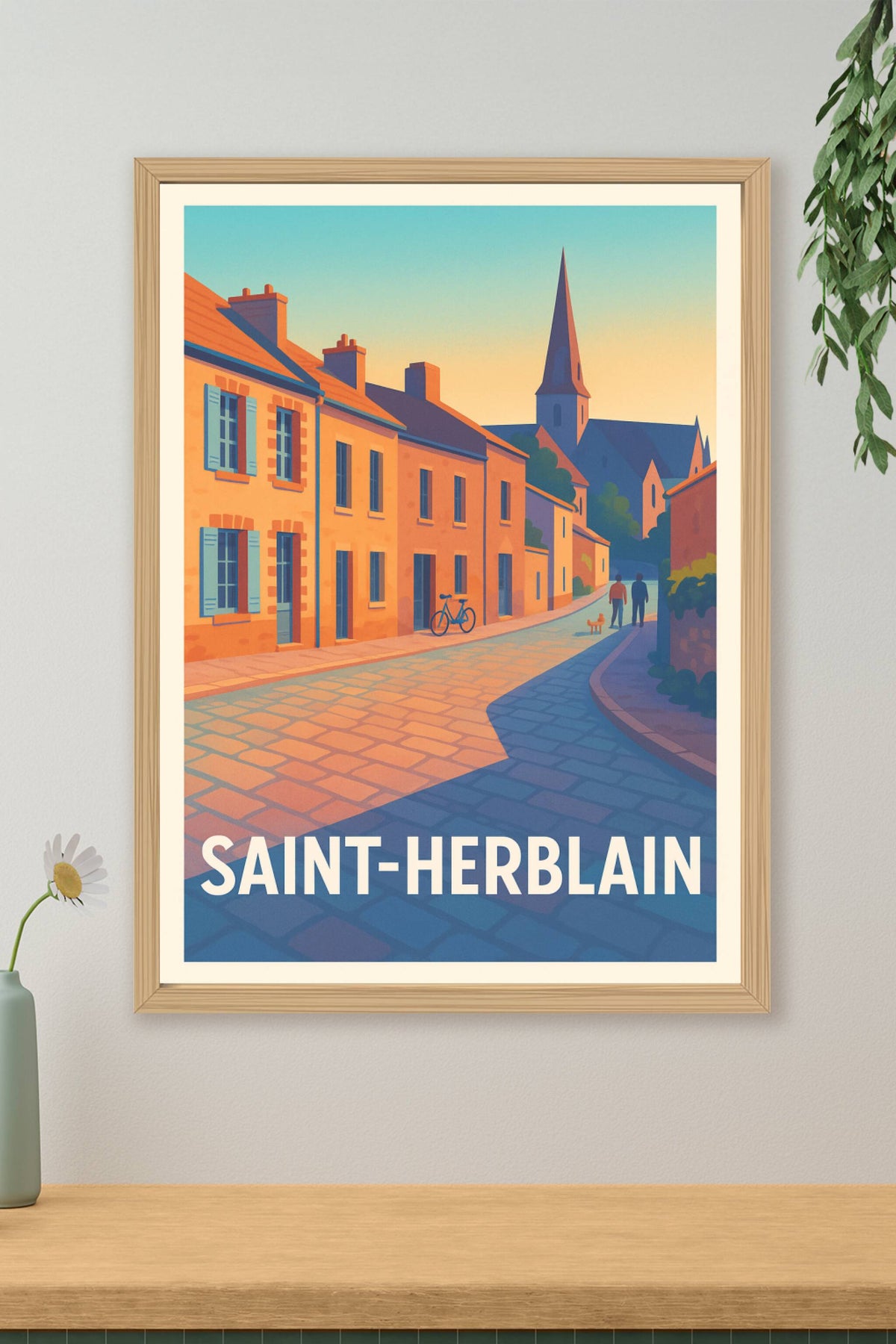 Affiche Saint-Herblain — Charme et douceur de la vie de village · poster d'art de Saint-Herblain