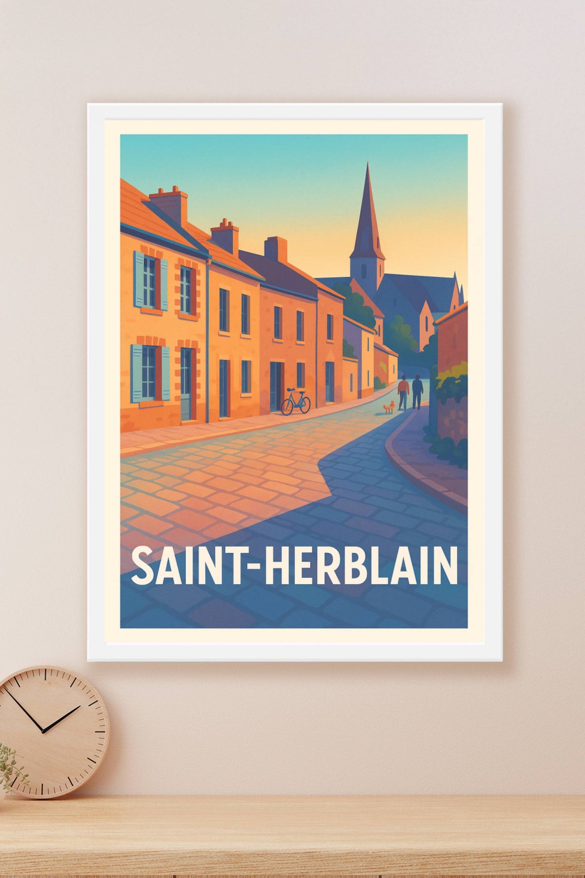 Affiche Saint-Herblain — Charme et douceur de la vie de village · poster d'art de Saint-Herblain
