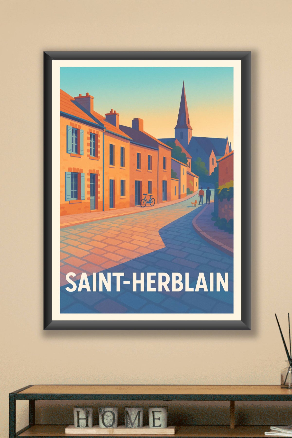 Affiche Saint-Herblain — Charme et douceur de la vie de village · poster d'art de Saint-Herblain