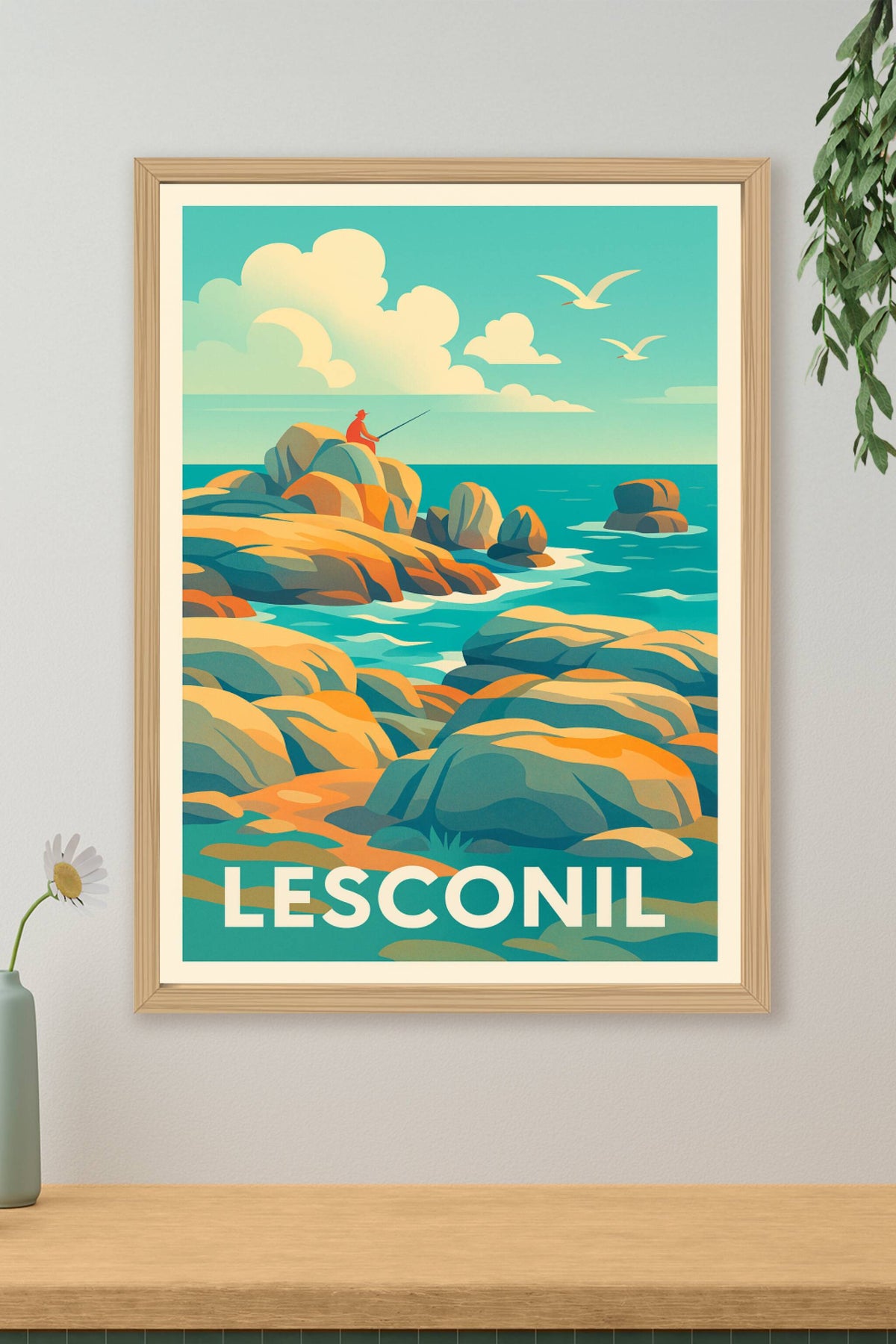 Affiche Lesconil — Tranquillité au bord de la mer bretonne · poster d'art de Lesconil