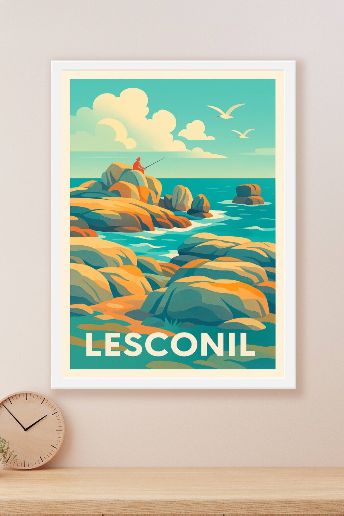 Affiche Lesconil — Tranquillité au bord de la mer bretonne · poster d'art de Lesconil