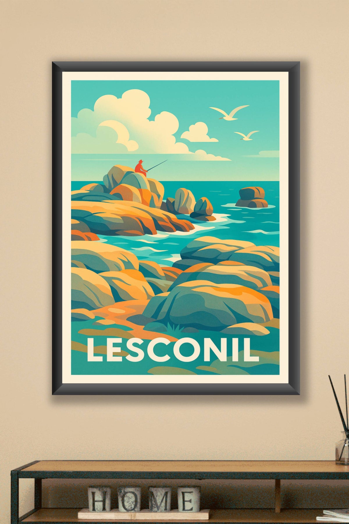 Affiche Lesconil — Tranquillité au bord de la mer bretonne · poster d'art de Lesconil