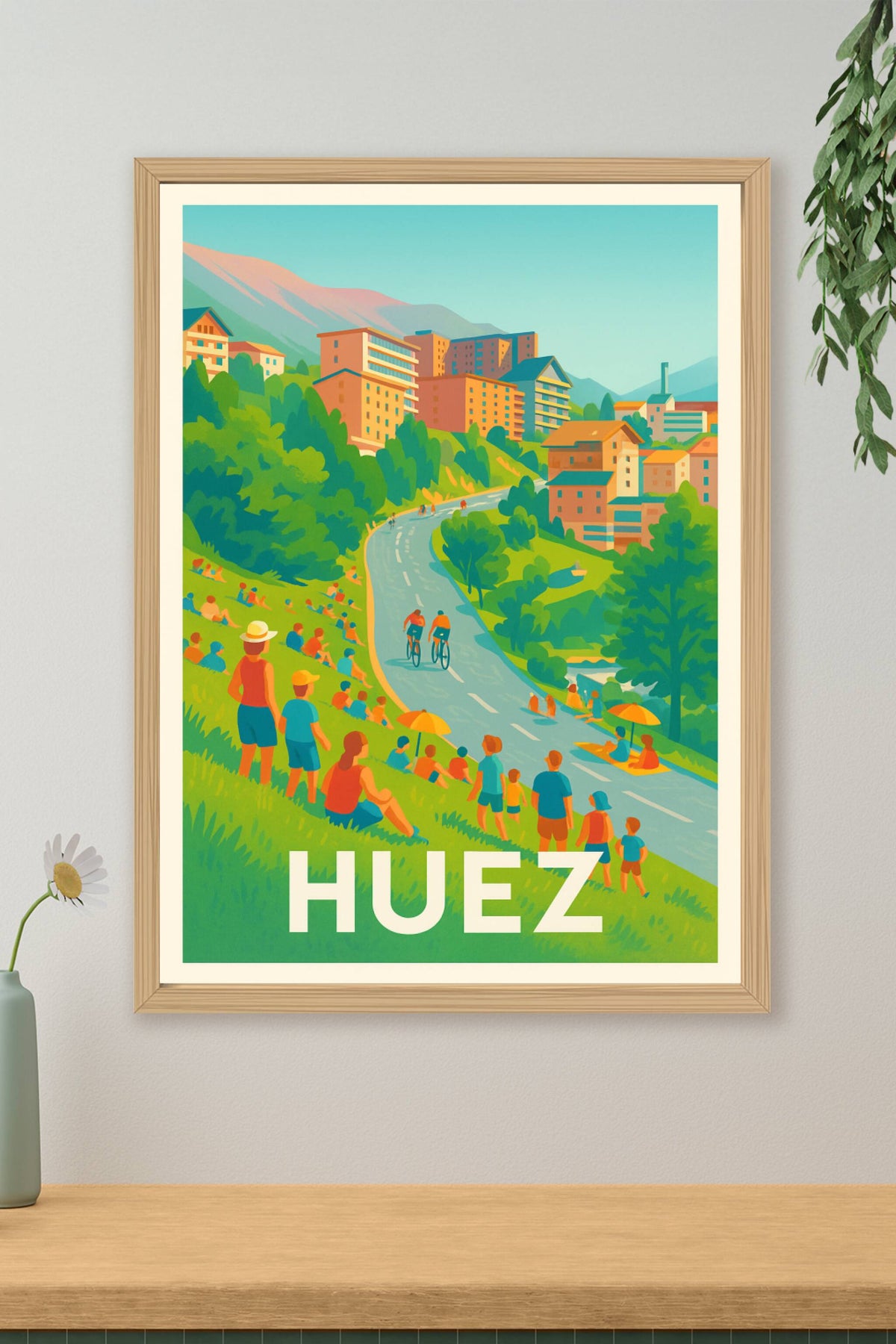 Affiche Huez — Escapade sportive au cœur des Alpes · poster d'art de Huez