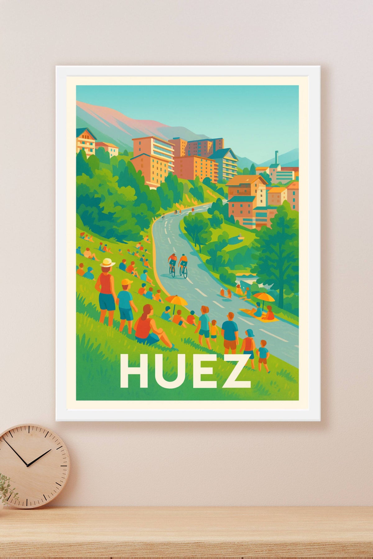 Affiche Huez — Escapade sportive au cœur des Alpes · poster d'art de Huez
