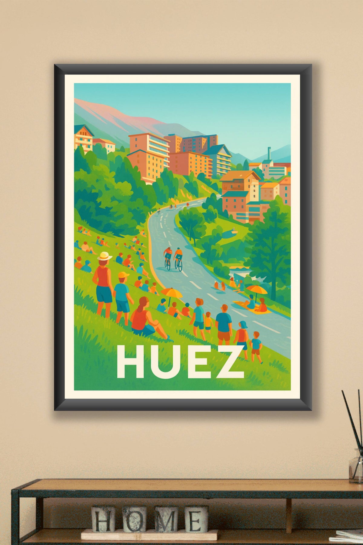 Affiche Huez — Escapade sportive au cœur des Alpes · poster d'art de Huez