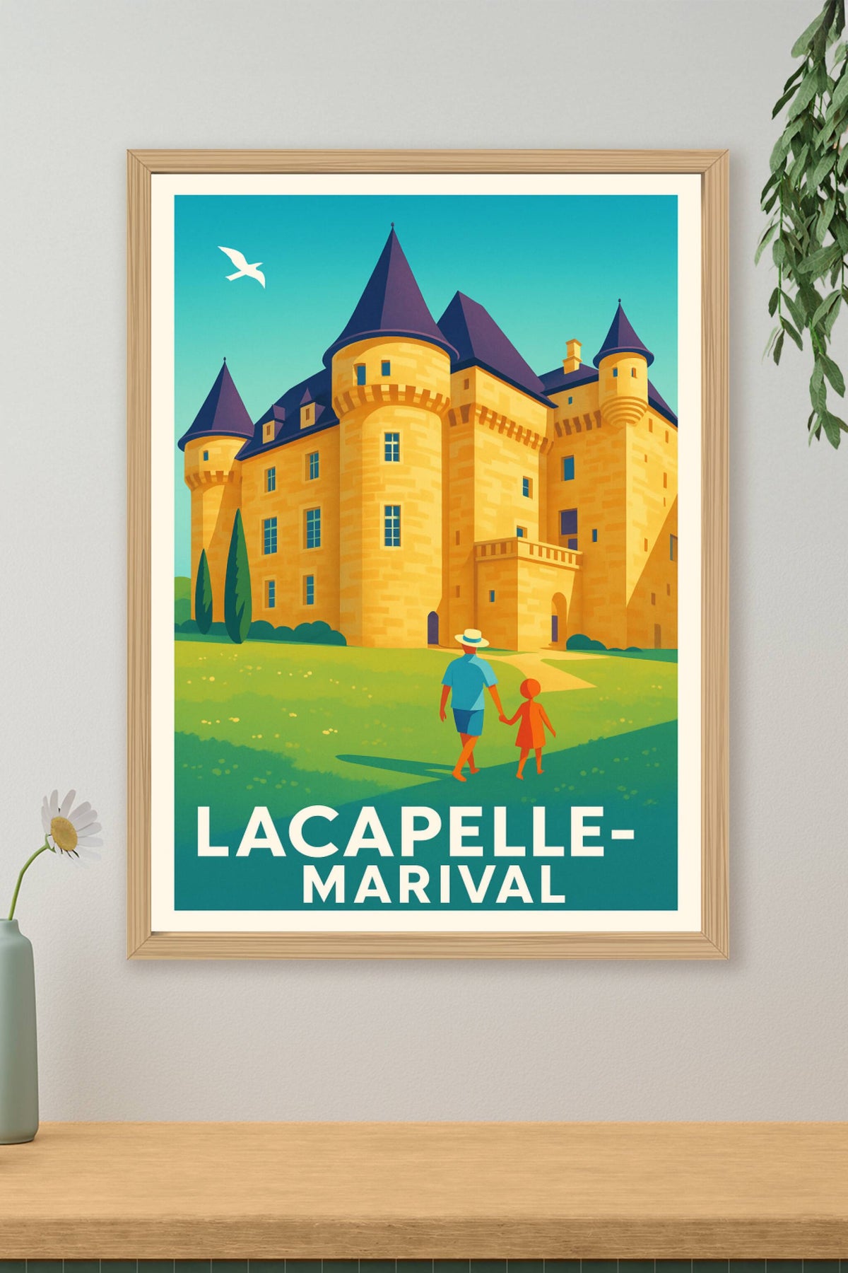 Affiche Lacapelle-Marival — L'élégance médiévale en pleine lumière · poster d'art de Lacapelle-Marival