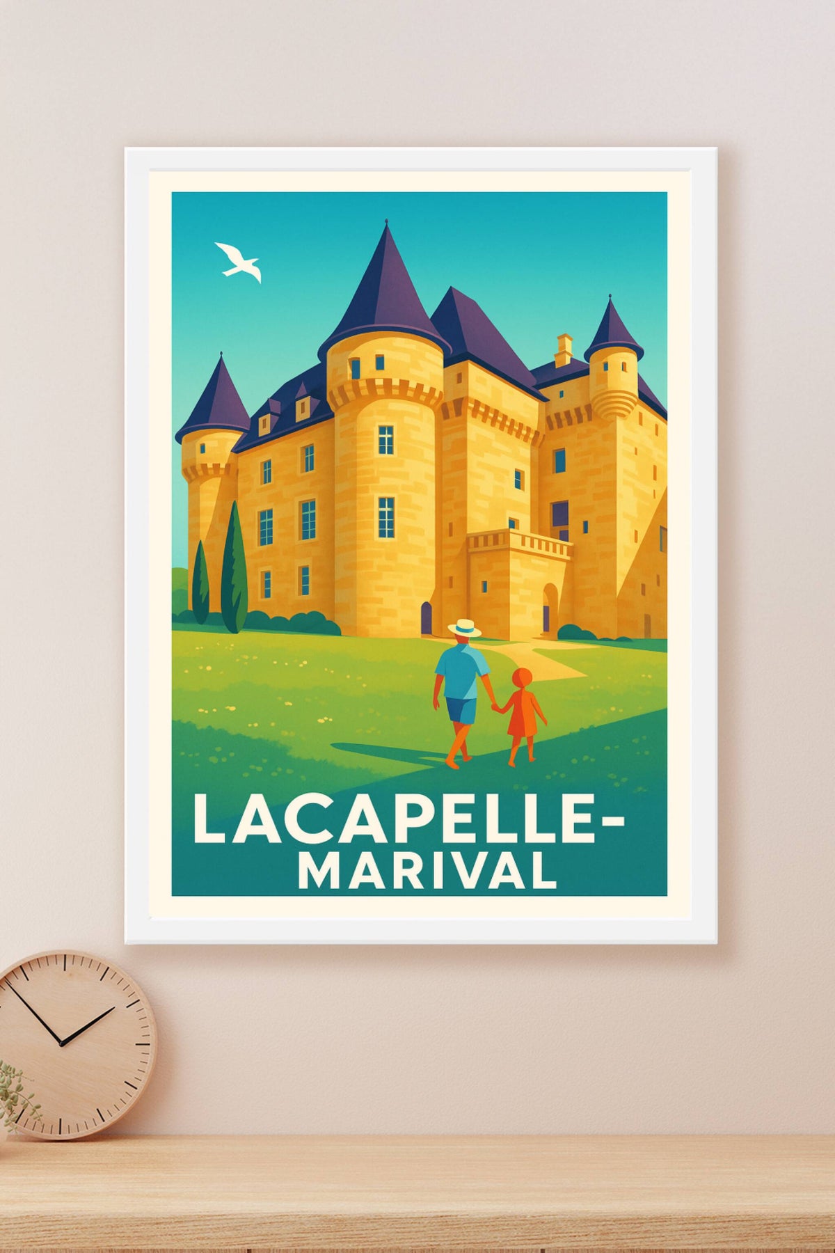 Affiche Lacapelle-Marival — L'élégance médiévale en pleine lumière · poster d'art de Lacapelle-Marival