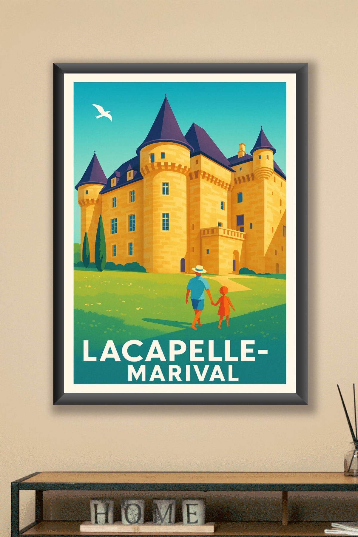 Affiche Lacapelle-Marival — L'élégance médiévale en pleine lumière · poster d'art de Lacapelle-Marival