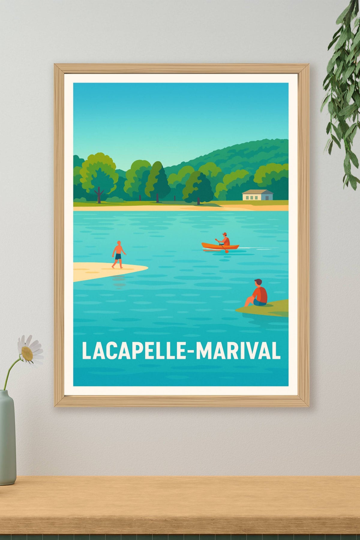 Affiche Lacapelle-Marival — Évasion et sérénité au fil de l'eau · poster d'art de Lacapelle-Marival