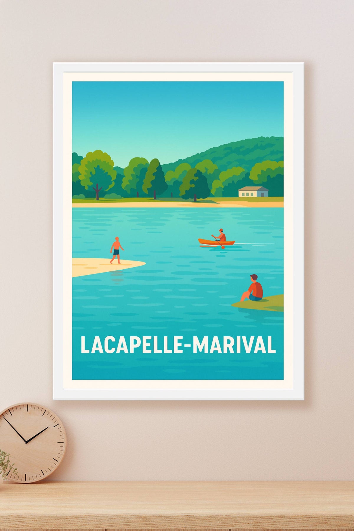 Affiche Lacapelle-Marival — Évasion et sérénité au fil de l'eau · poster d'art de Lacapelle-Marival