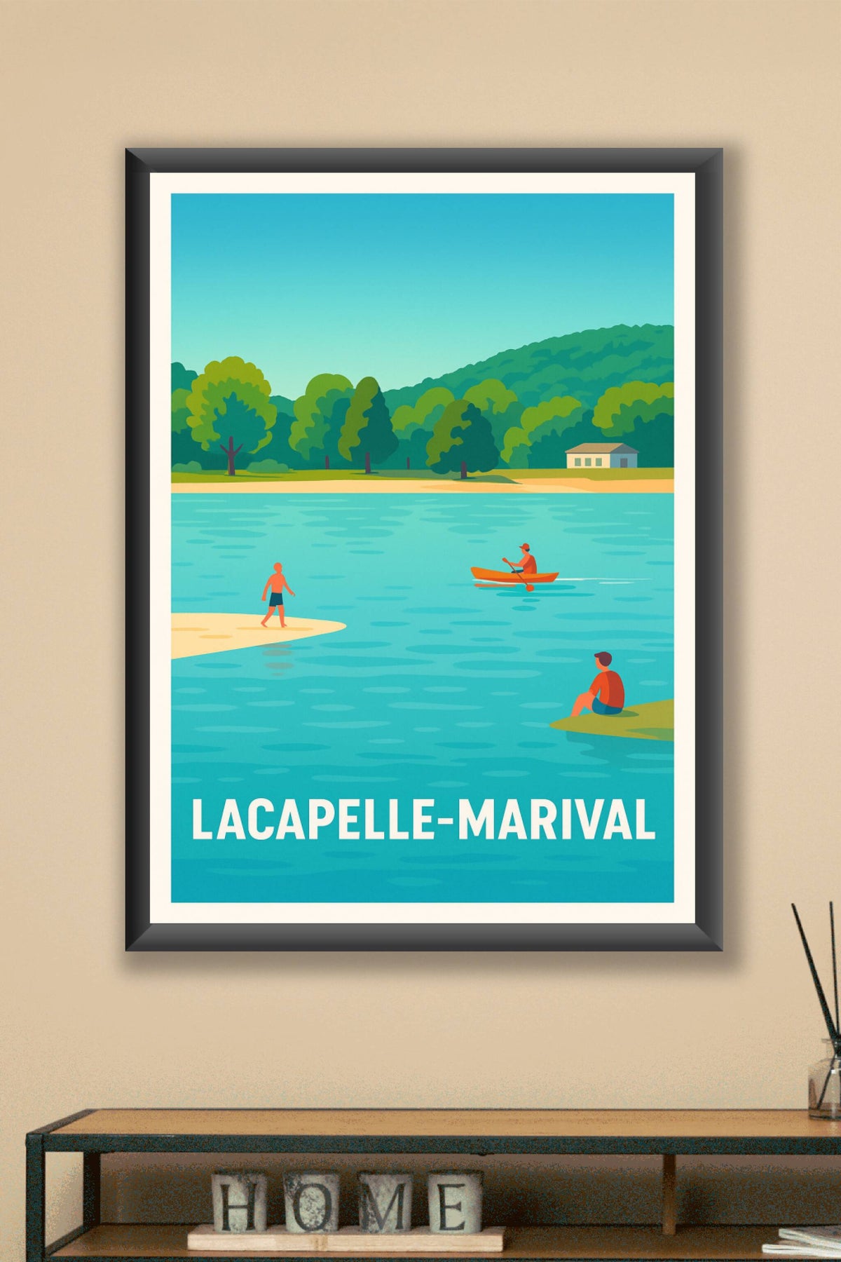 Affiche Lacapelle-Marival — Évasion et sérénité au fil de l'eau · poster d'art de Lacapelle-Marival
