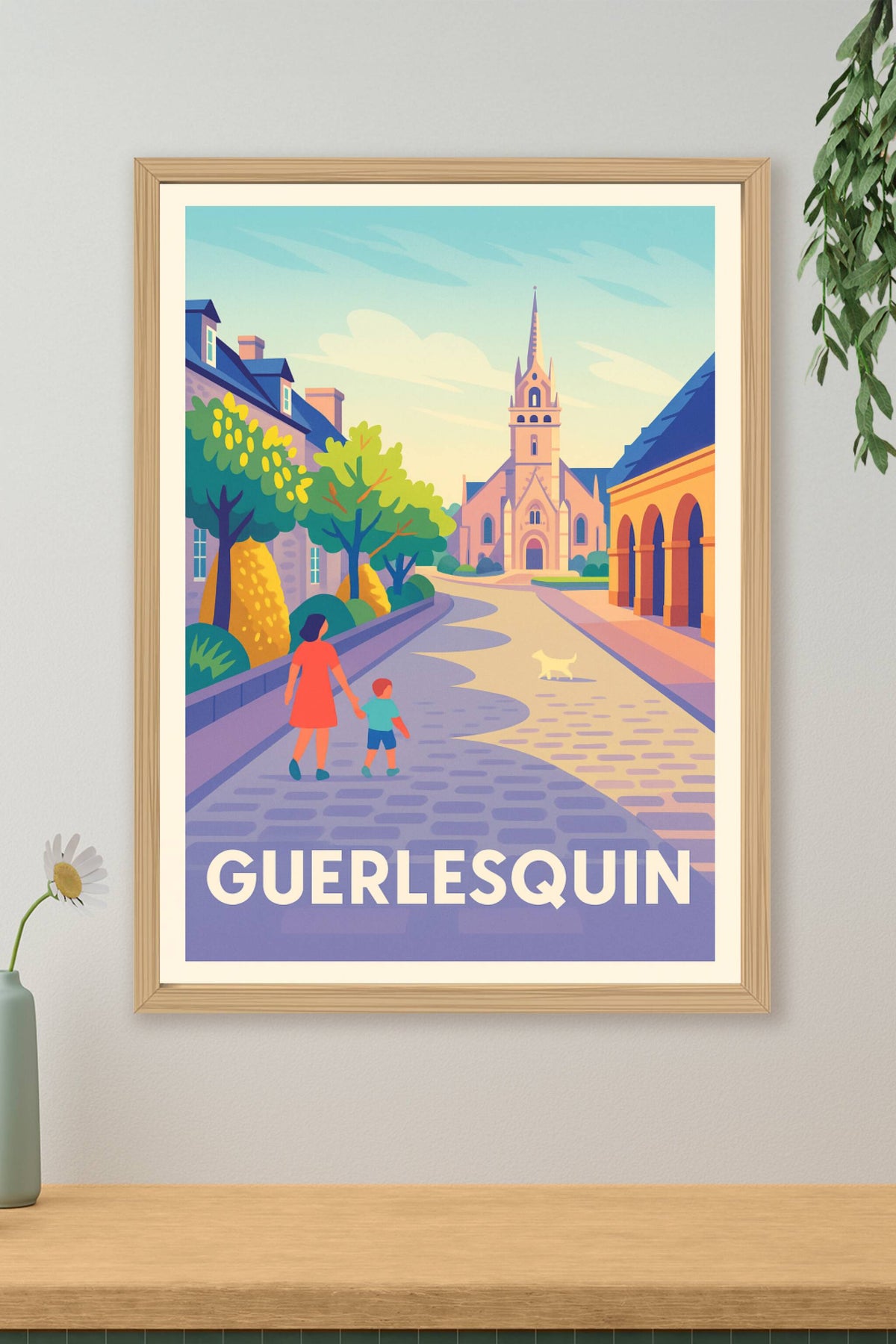 Affiche Guerlesquin — Charme et sérénité bretonne · poster d'art de Guerlesquin