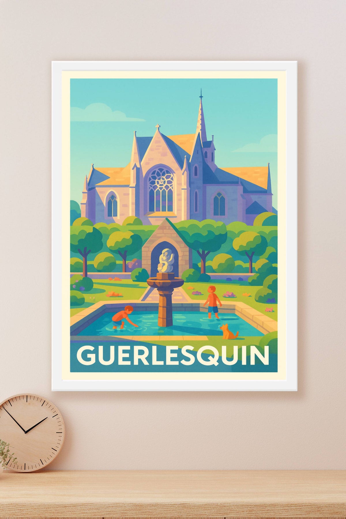 Affiche Guerlesquin — Tranquillité et charme breton · poster d'art de Guerlesquin