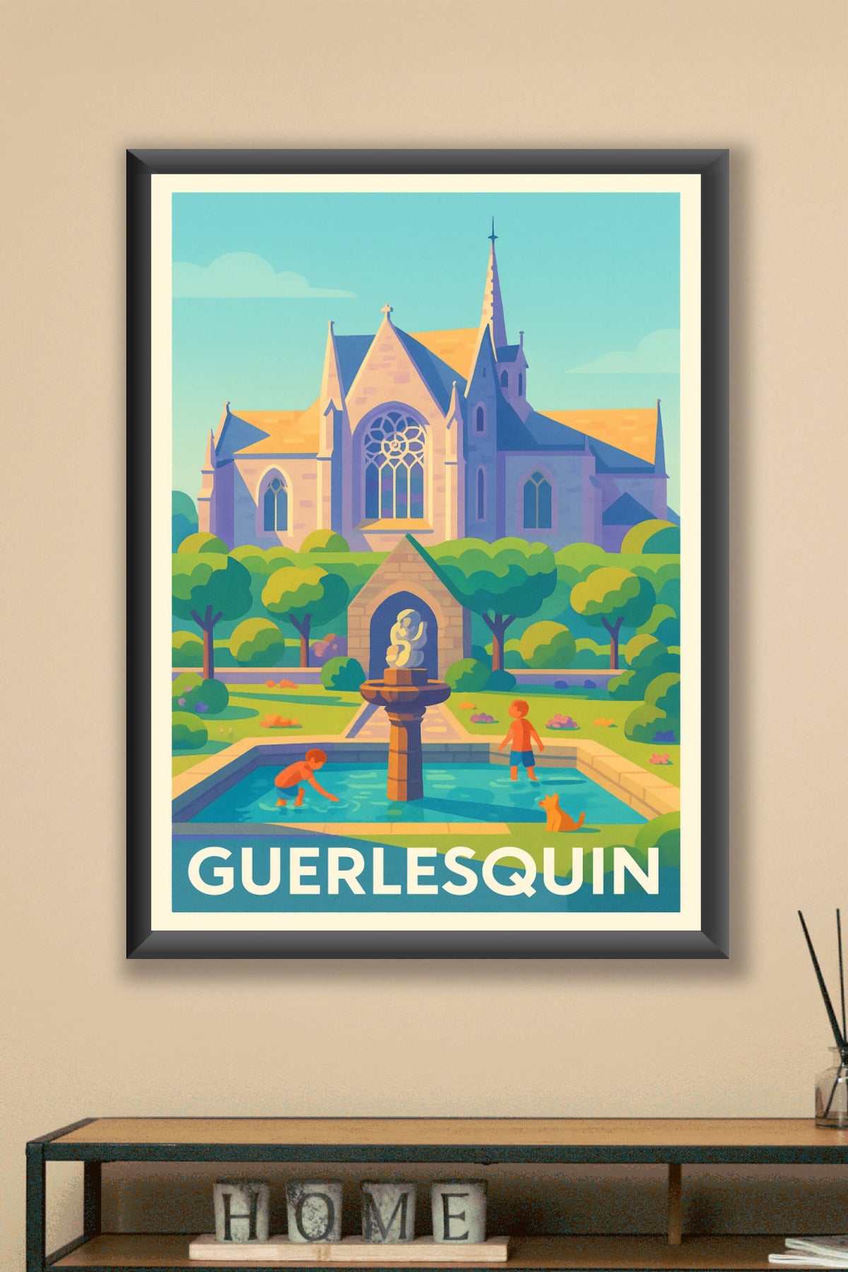 Affiche Guerlesquin — Tranquillité et charme breton · poster d'art de Guerlesquin