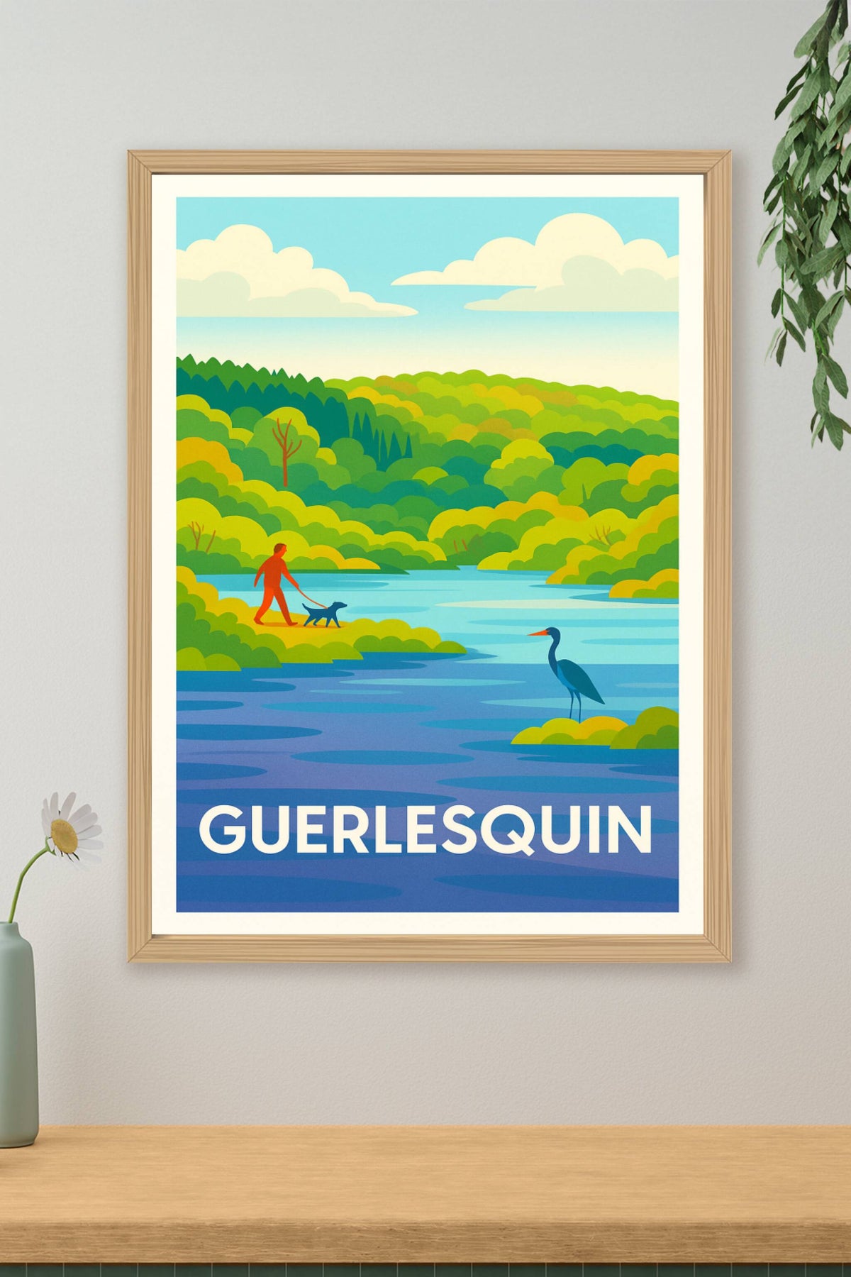 Affiche Guerlesquin — Promenade au cœur de la nature bretonne · poster d'art de Guerlesquin