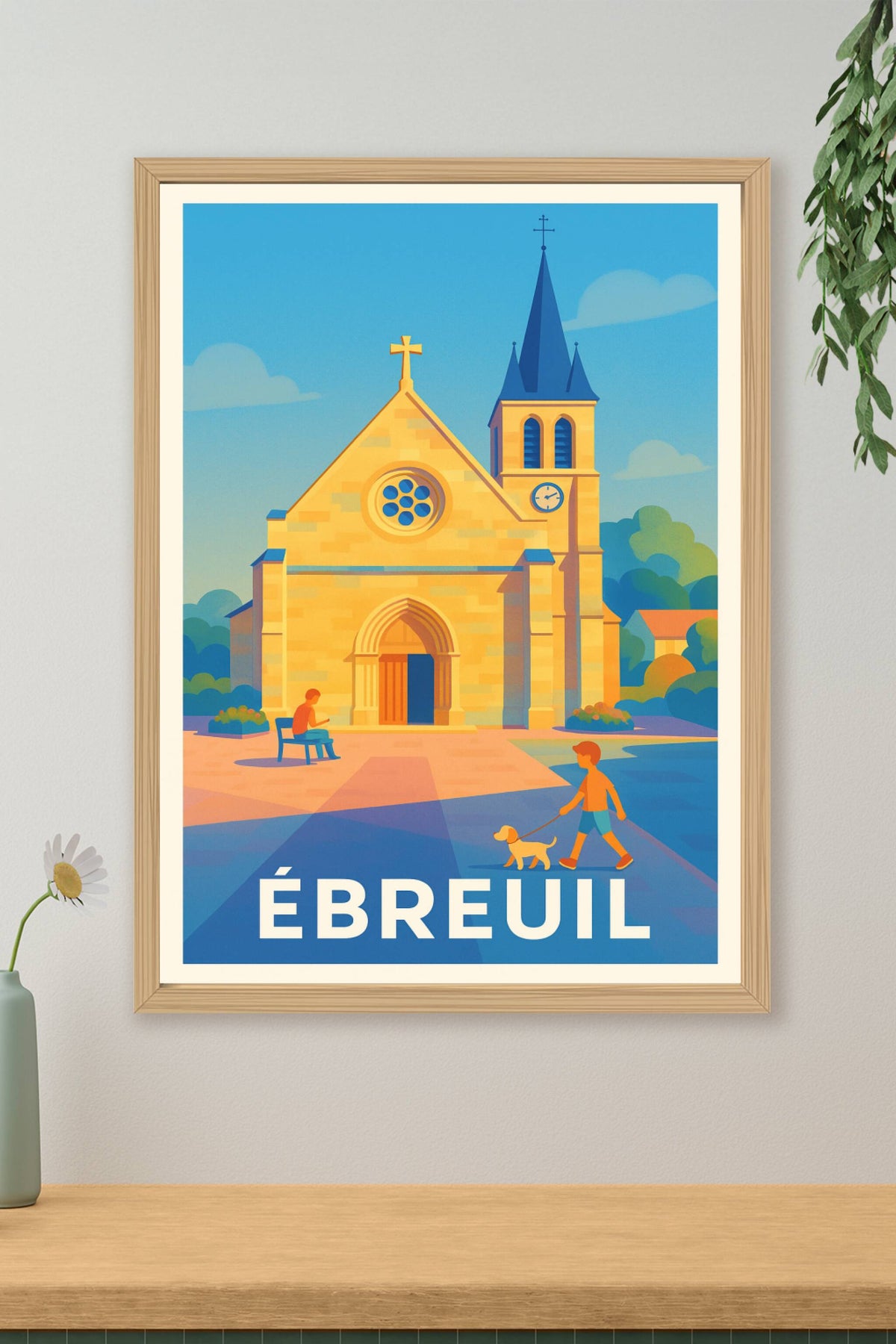 Affiche Ébreuil — Tranquillité et charme d'un village au cœur de l'Auvergne · poster d'art de Ébreuil