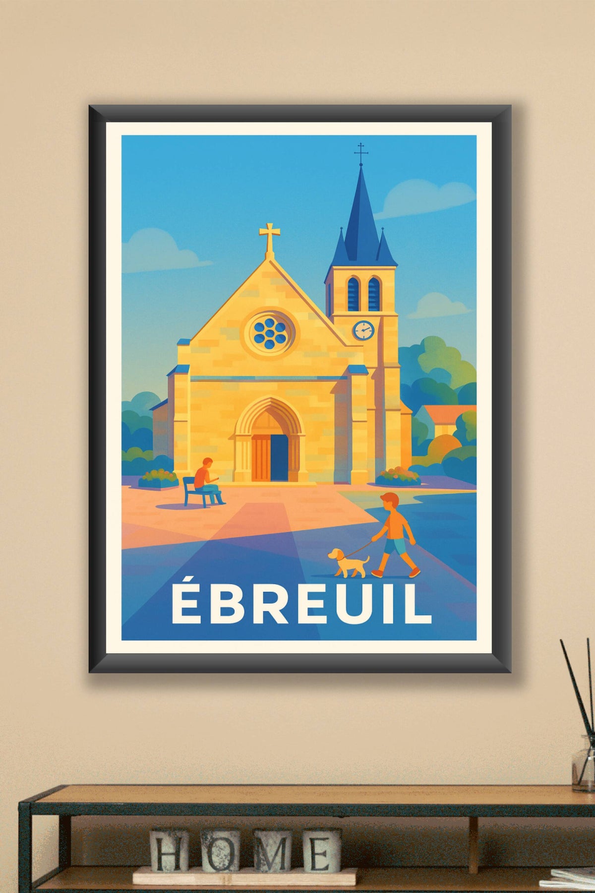 Affiche Ébreuil — Tranquillité et charme d'un village au cœur de l'Auvergne · poster d'art de Ébreuil