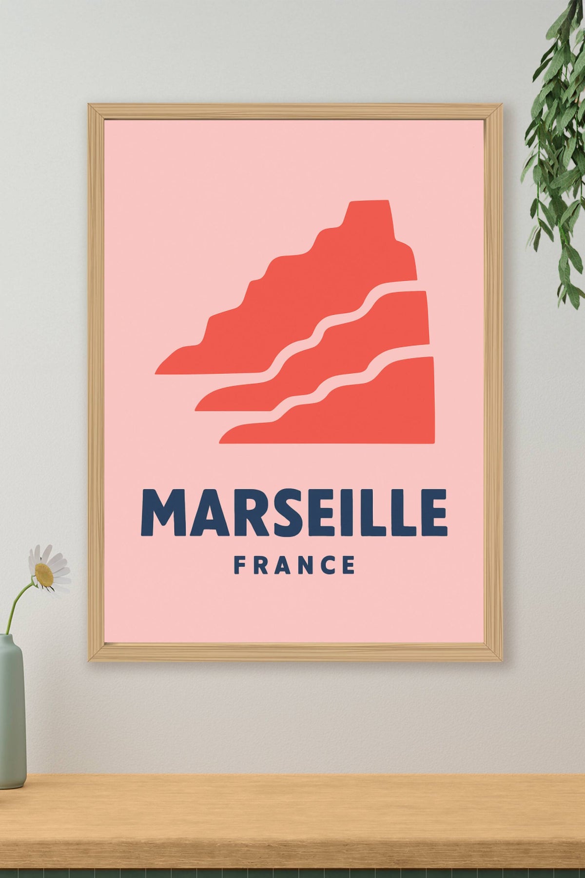 Affiche Marseille — Design minimaliste et élégance méditerranéenne · poster d'art de Marseille