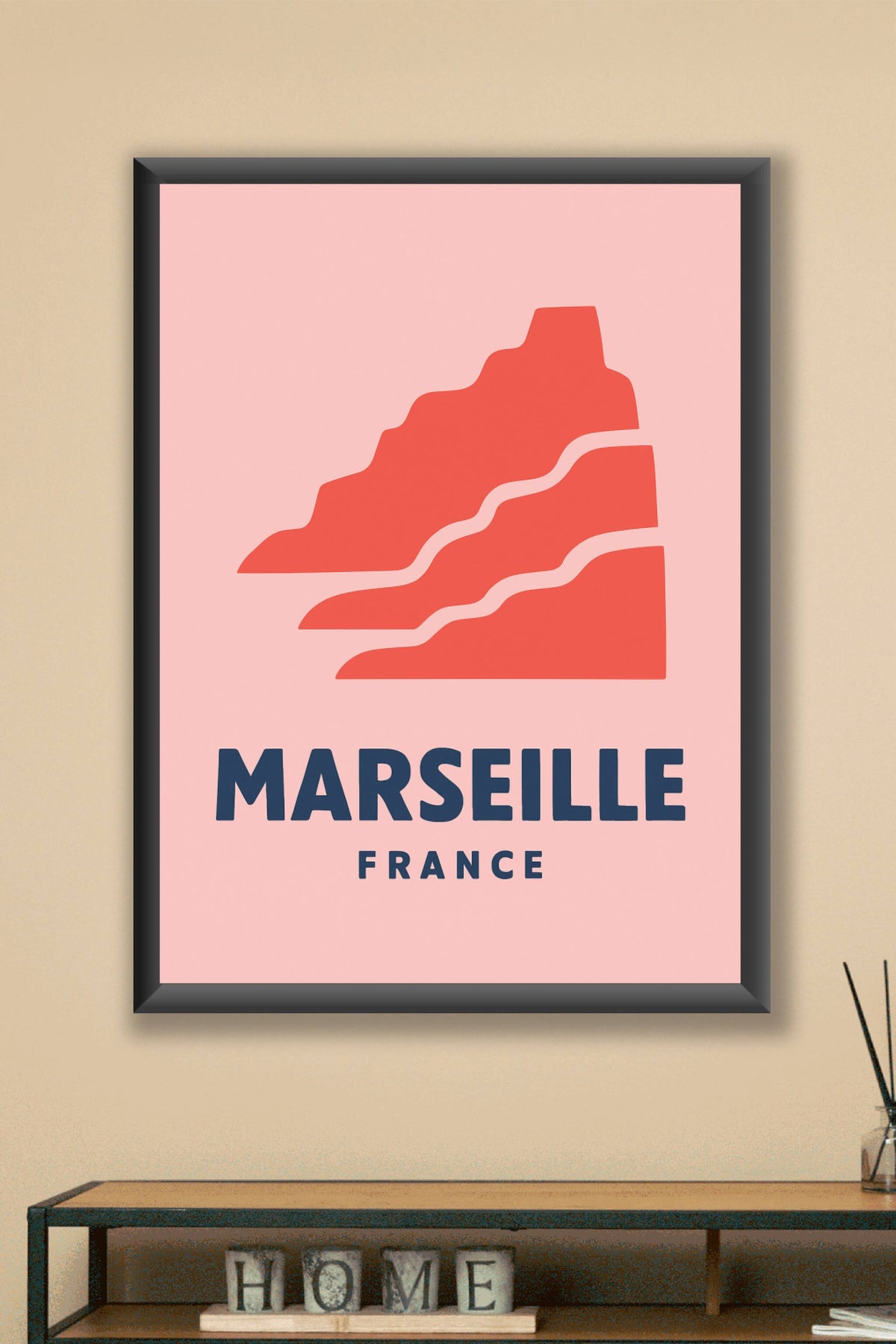 Affiche Marseille — Design minimaliste et élégance méditerranéenne · poster d'art de Marseille