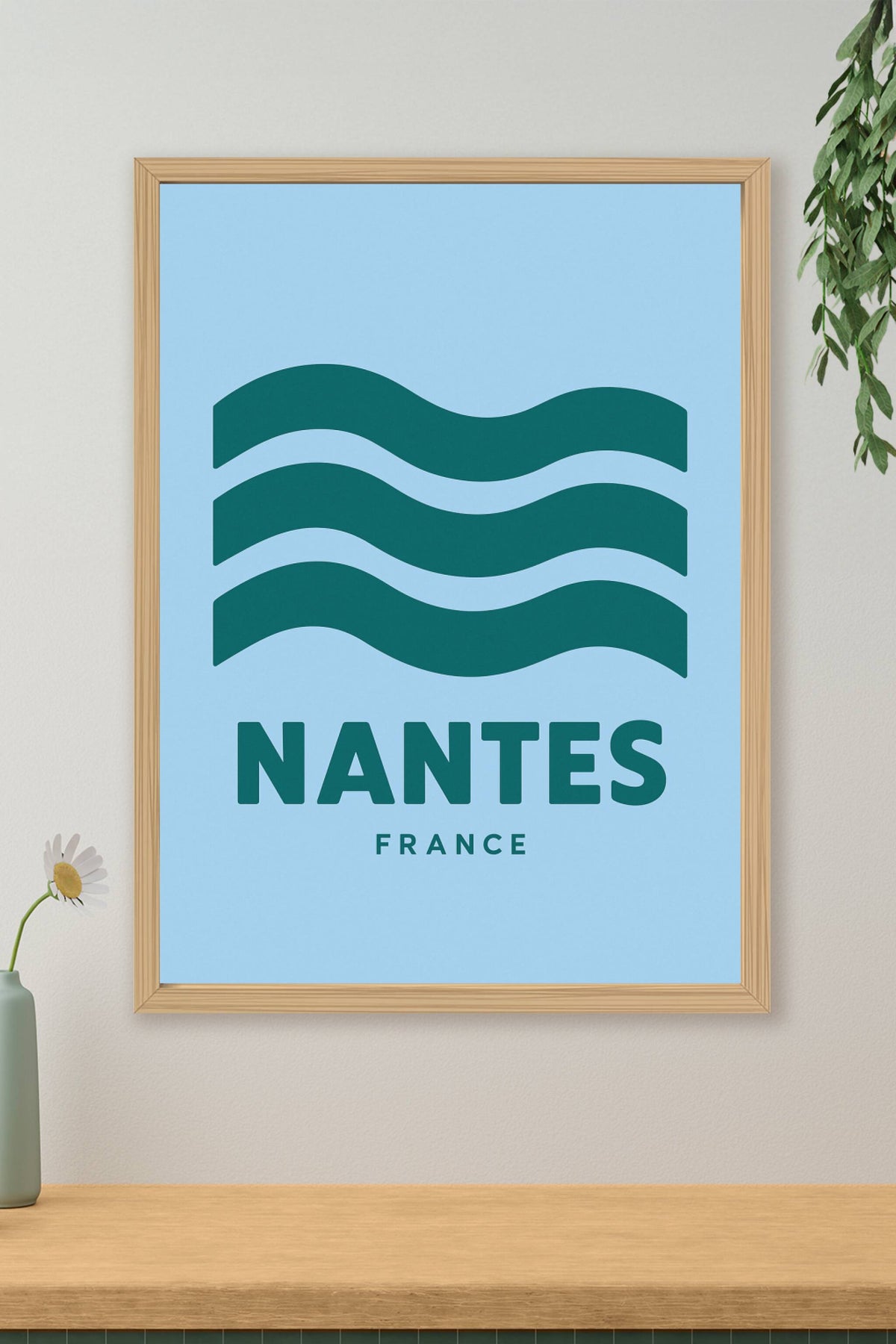 Affiche Nantes — Élégance flottante et modernité graphique · poster d'art de Nantes