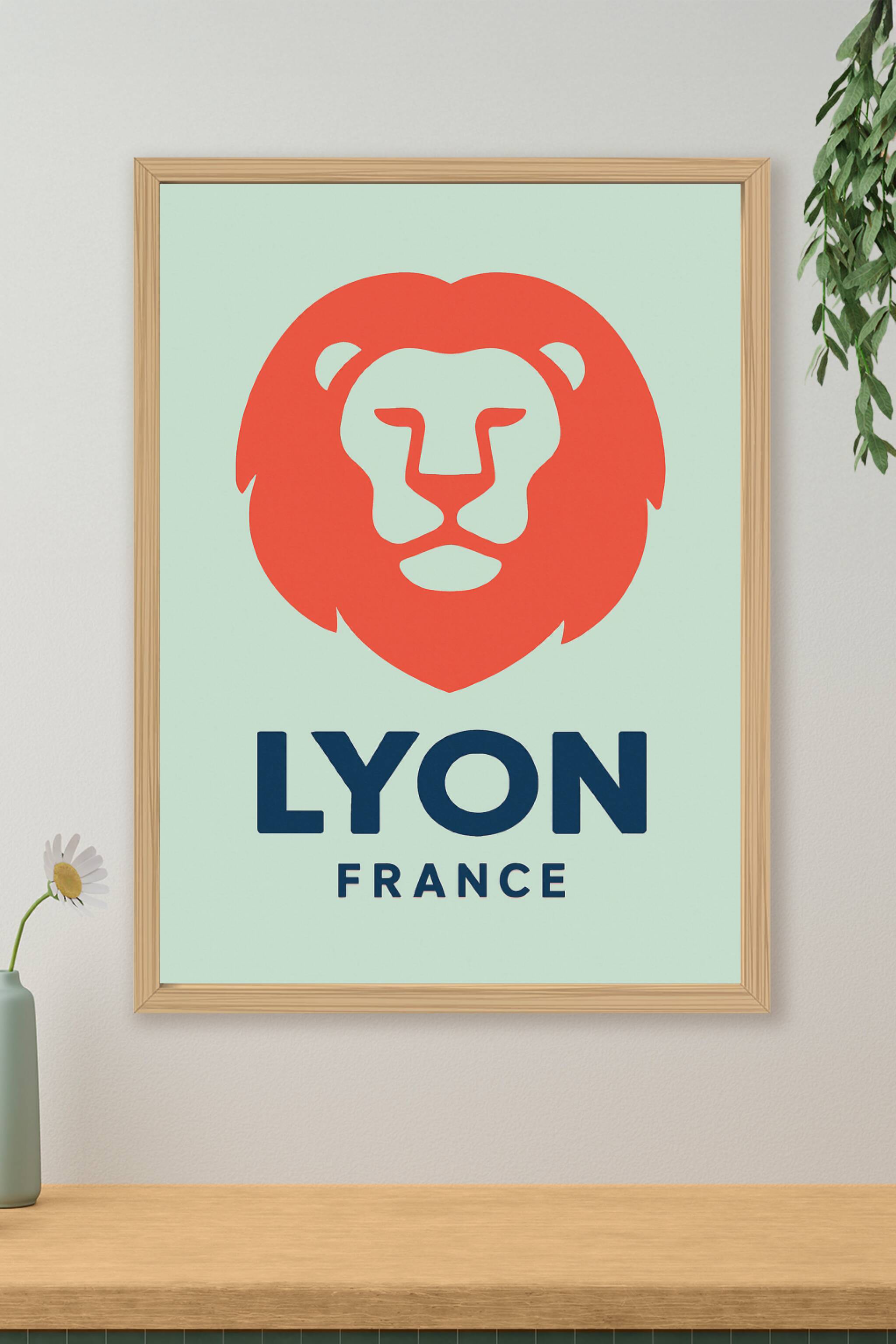Affiche de Lyon - Emblème du Lion puissant