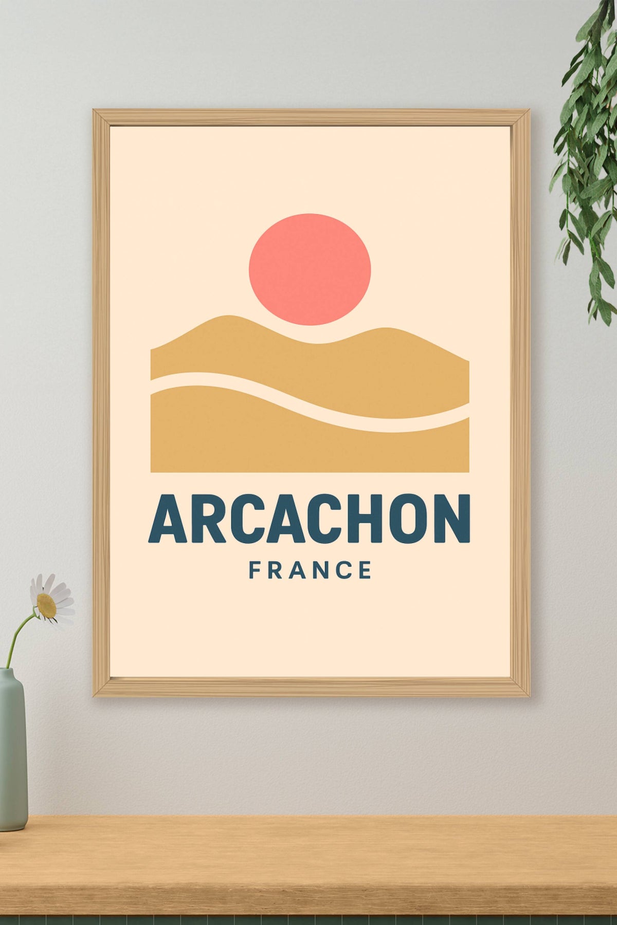 Affiche Arcachon — Minimalisme et Sérénité Côtière · poster d'art de Arcachon