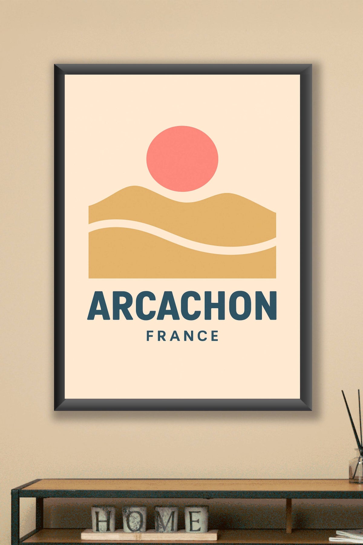 Affiche Arcachon — Minimalisme et Sérénité Côtière · poster d'art de Arcachon