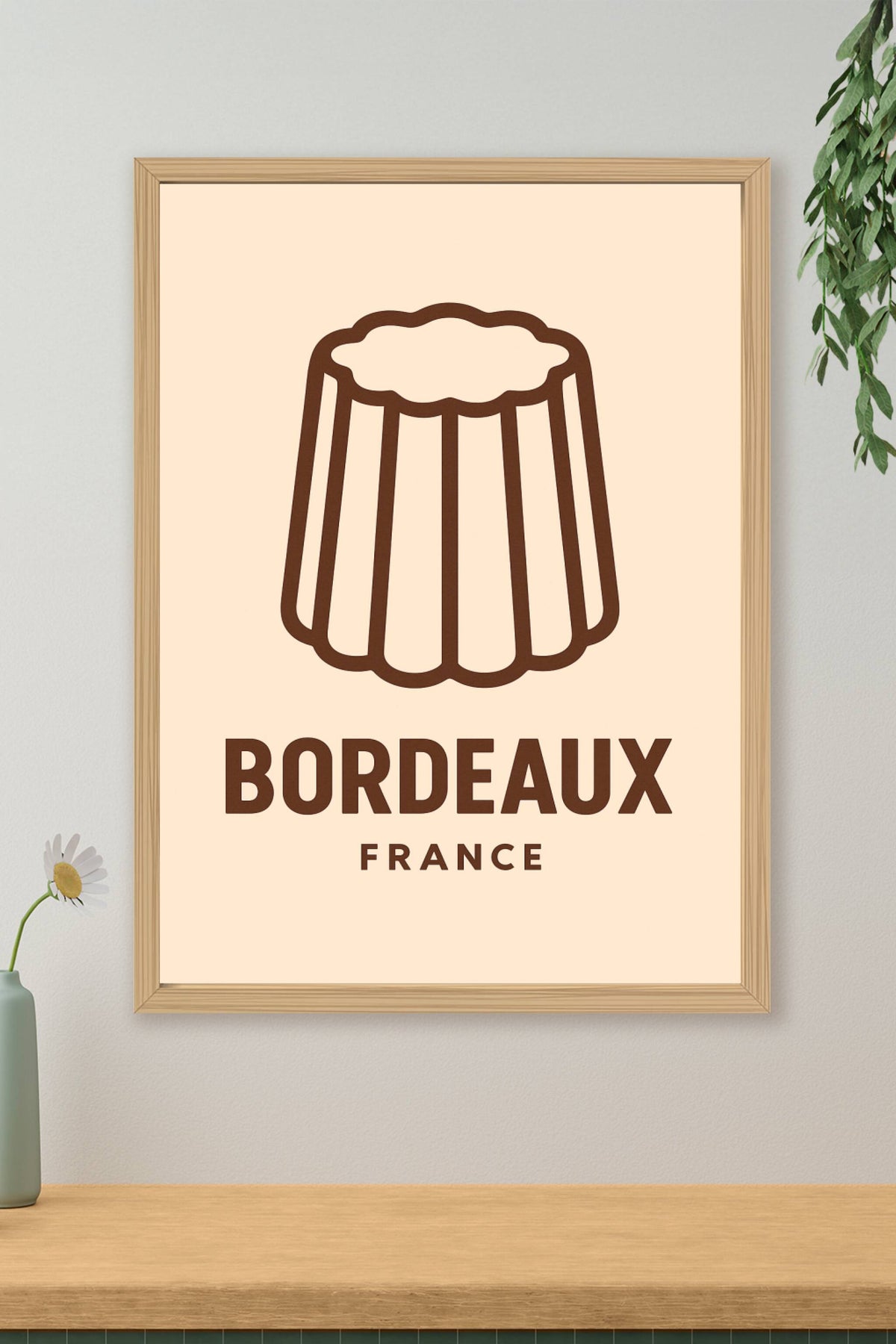 Affiche Bordeaux — L'élégance gourmande du cannelé · poster d'art de Bordeaux