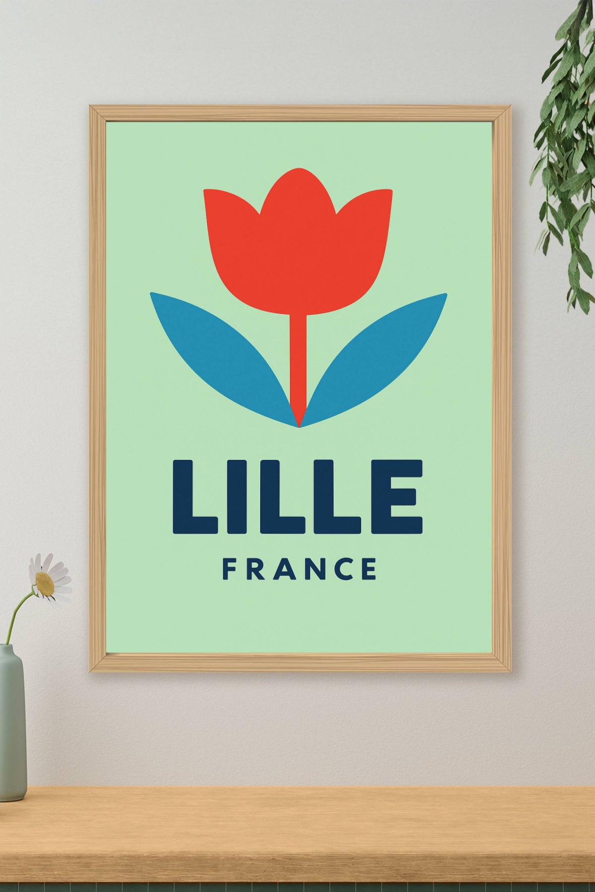 Affiche Lille — Fleur de charme du nord · poster d'art de Lille