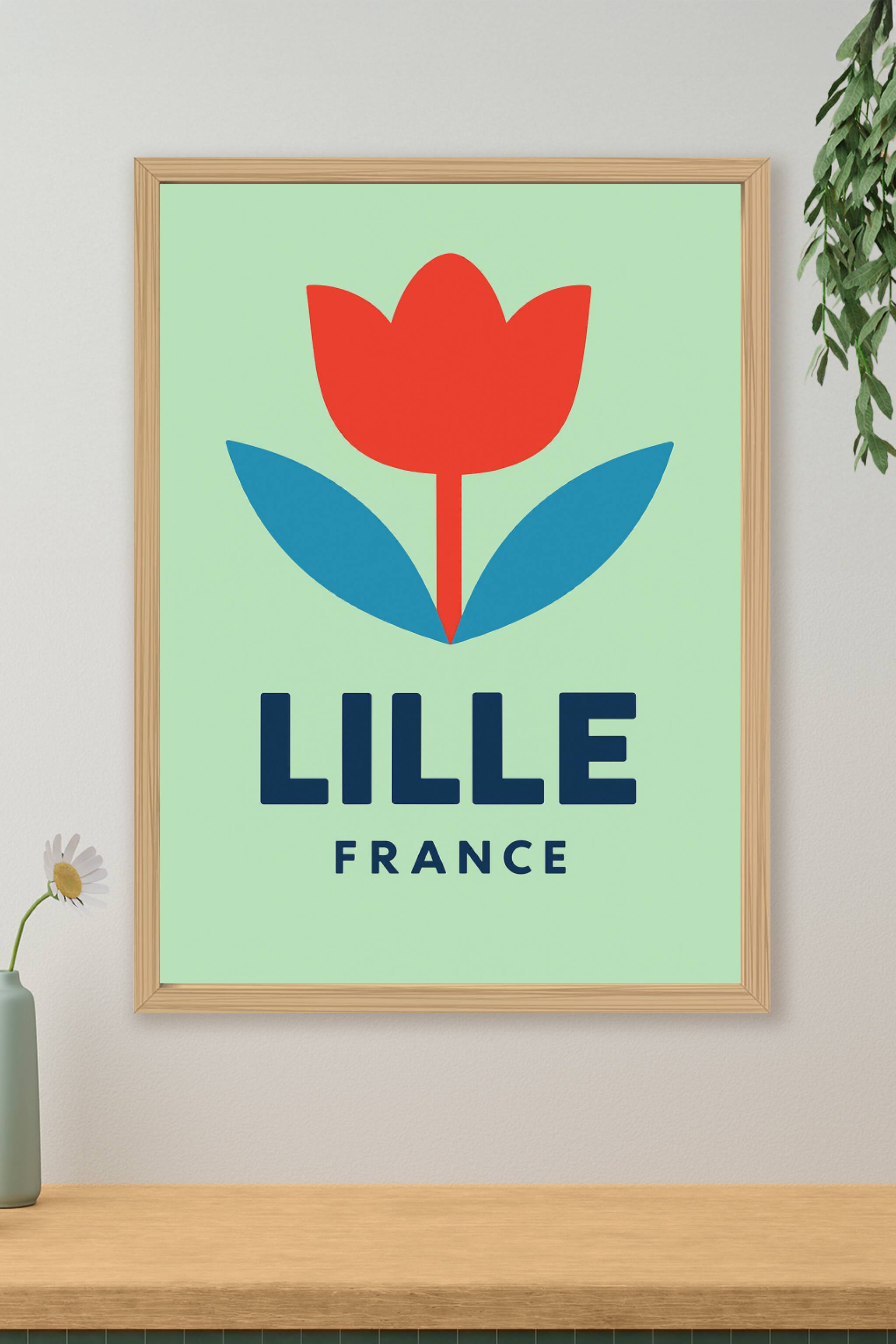 Affiche de Lille - Fleur de charme du nord
