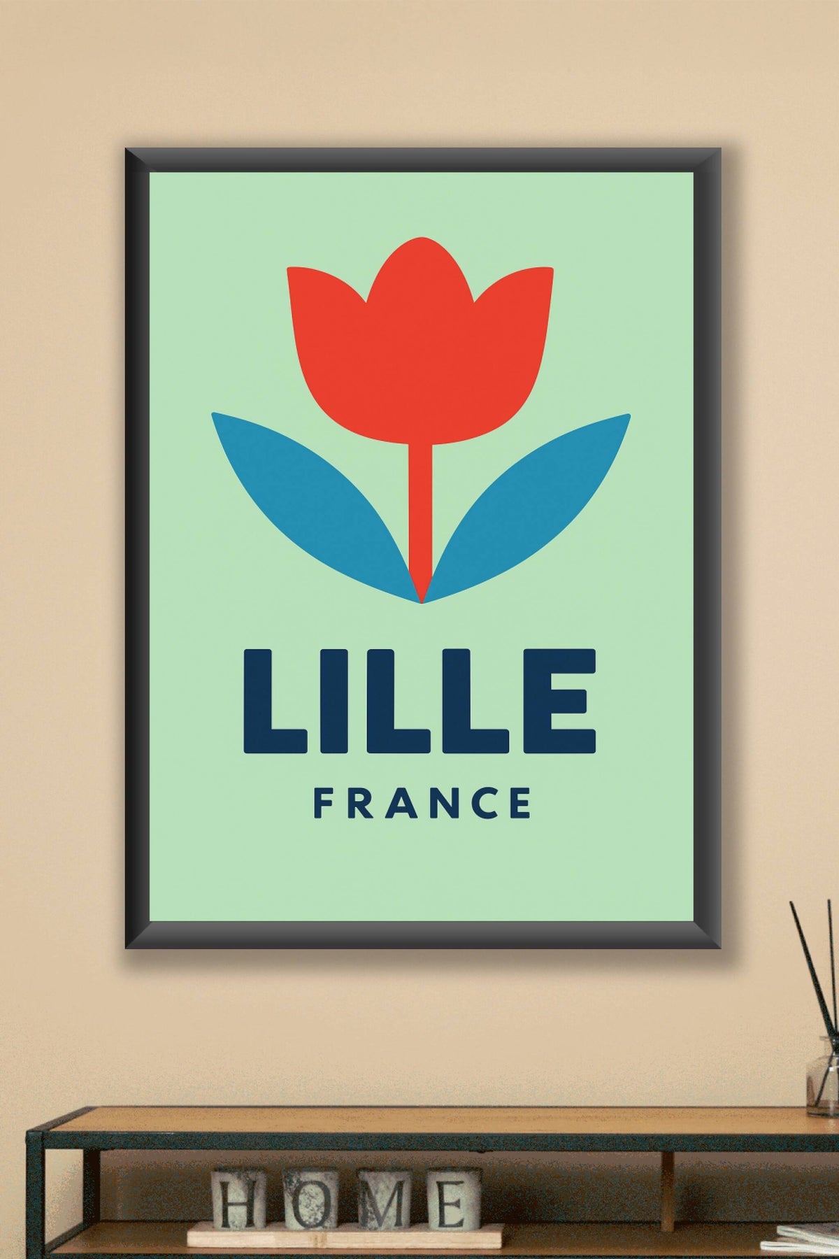 Affiche Lille — Fleur de charme du nord · poster d'art de Lille