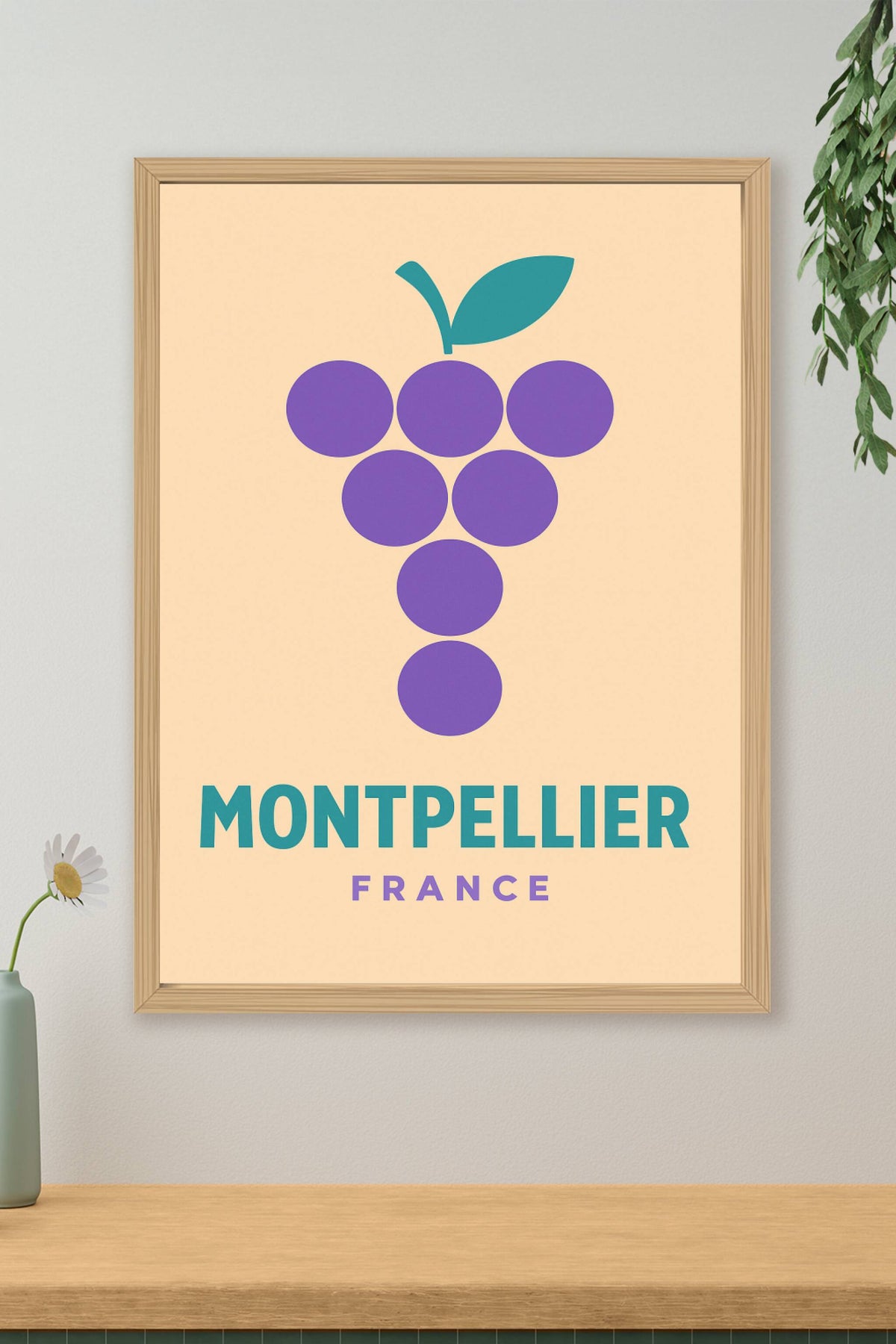Affiche Montpellier — L'élégance du vignoble en poster · poster d'art de Montpellier
