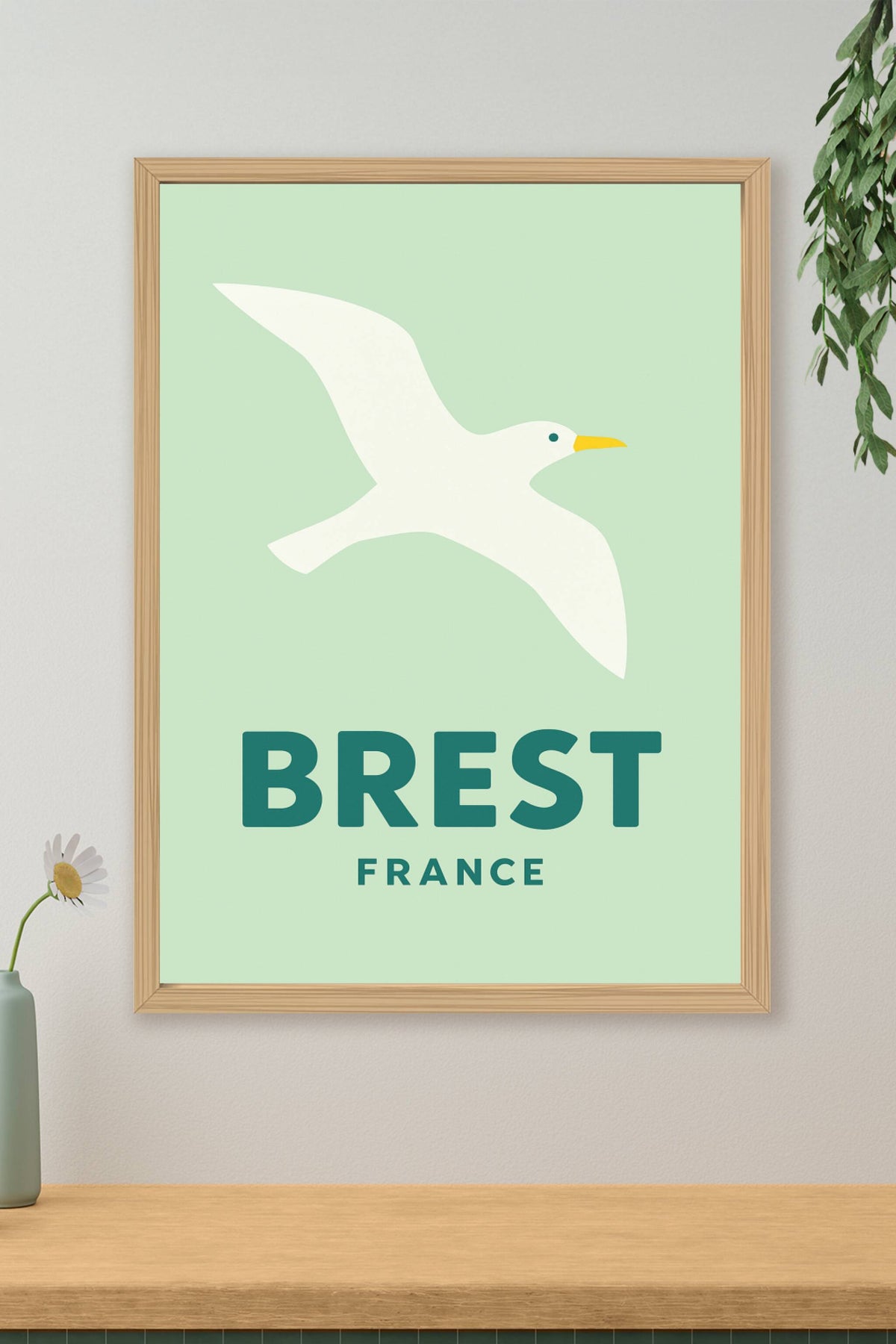 Affiche Brest — L'envolée marine épurée · poster d'art de Brest