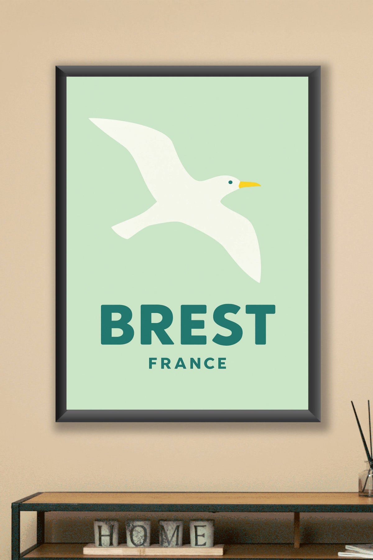 Affiche Brest — L'envolée marine épurée · poster d'art de Brest