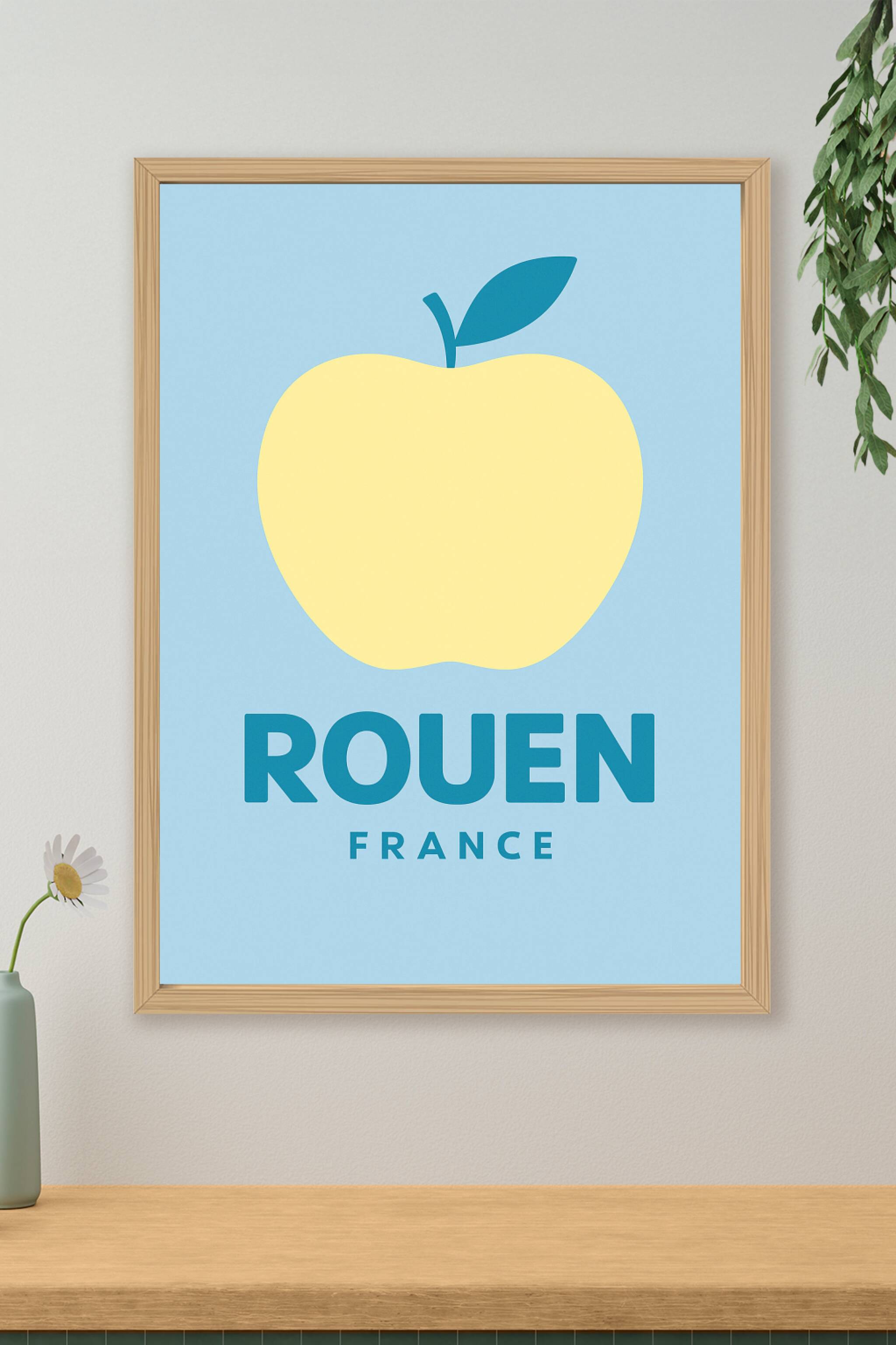 Affiche de Rouen - La Pomme Jaune Iconique