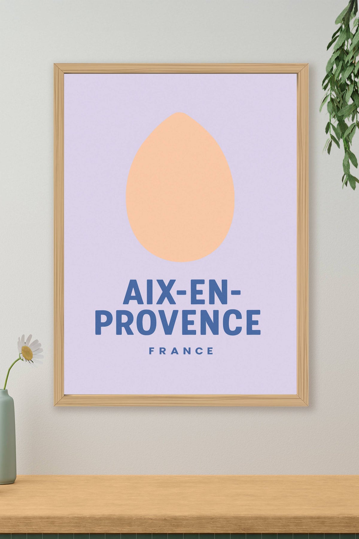 Affiche Aix-en-Provence — Élégance minimaliste du Sud · poster d'art de Aix-en-Provence
