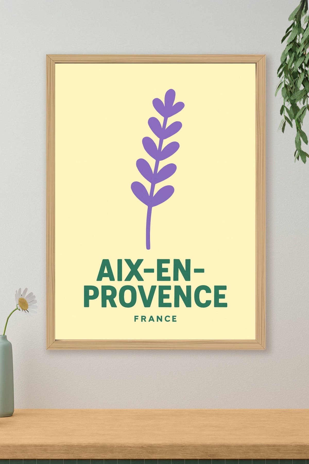 Affiche Aix-en-Provence — L'élégance provençale au naturel · poster d'art de Aix-en-Provence