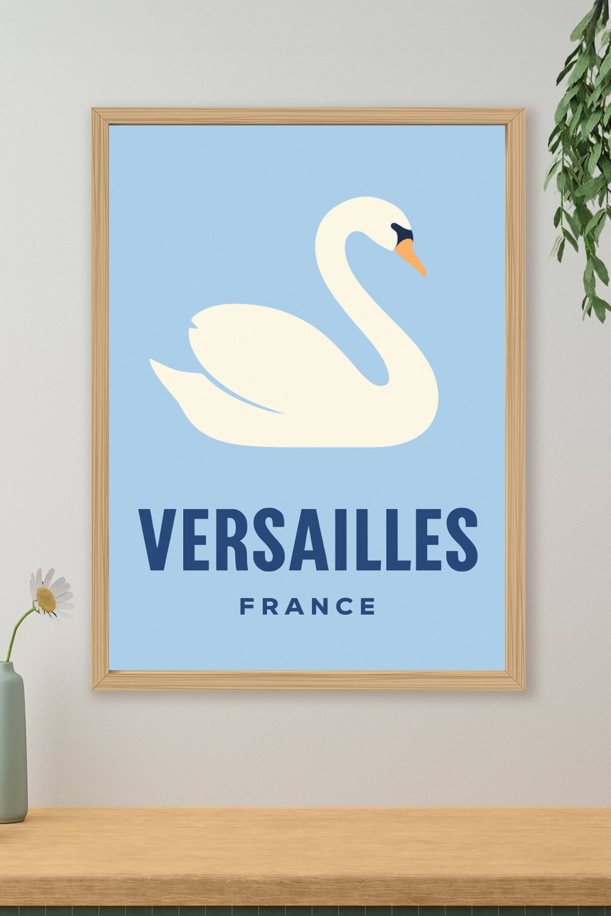 Affiche de Versailles - Élégance au Cygne Blanc