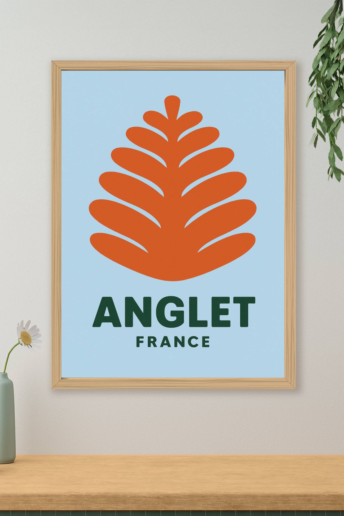 Affiche Anglet — Élégance et nature stylisée · poster d'art de Anglet