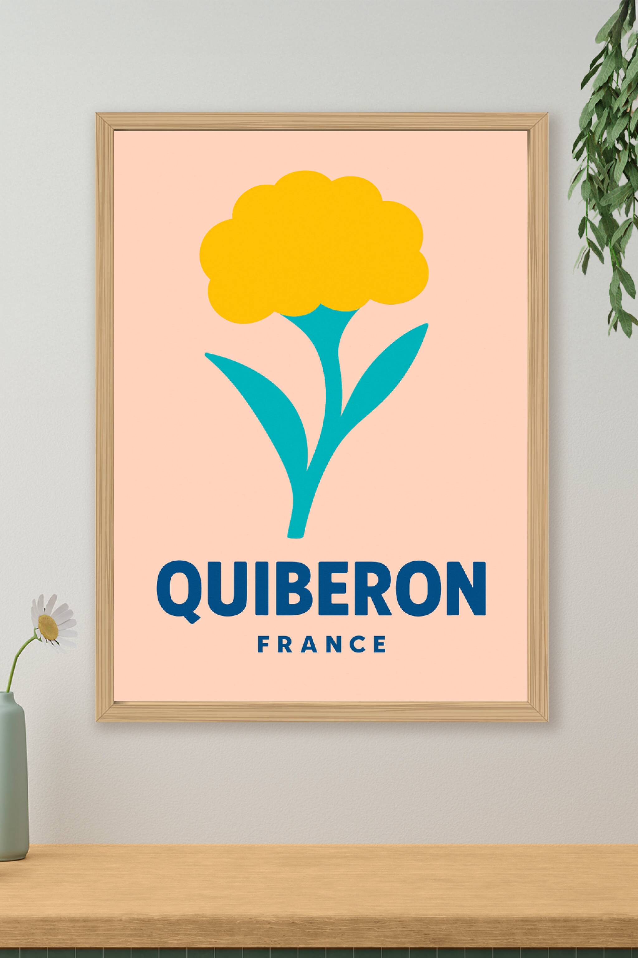 Affiche de Quiberon - Élégance florale bretonne