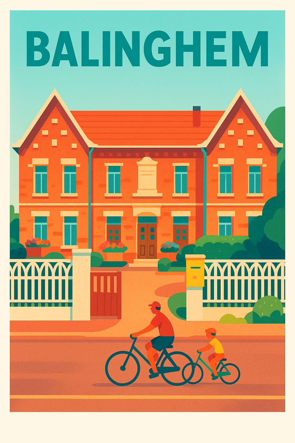 Affiche de Balinghem - Charme et douceur de vie à vélo