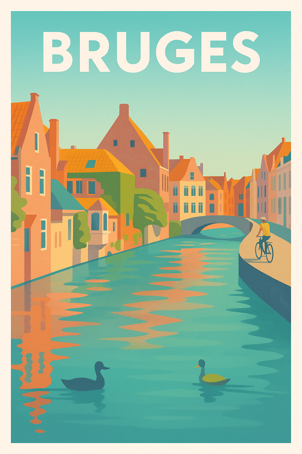 Affiche de Bruges - L'élégance paisible des canaux flamands