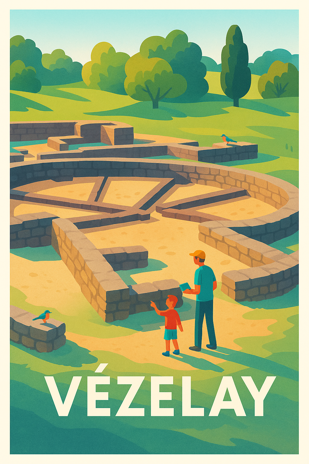 Affiche Vézelay — Un voyage au cœur de l'histoire · poster d'art de Vézelay