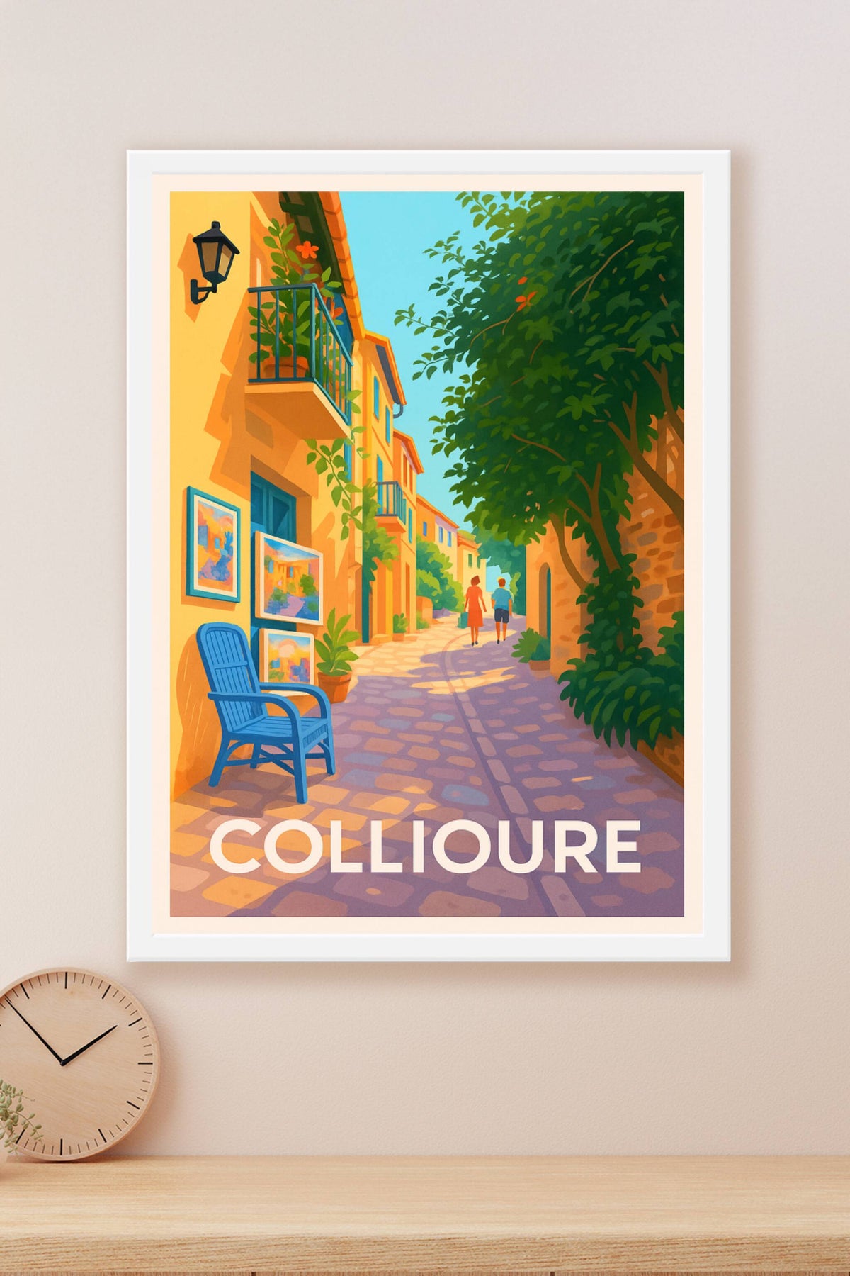 Affiche Collioure — Charme d'une ruelle ensoleillée · poster d'art de Collioure