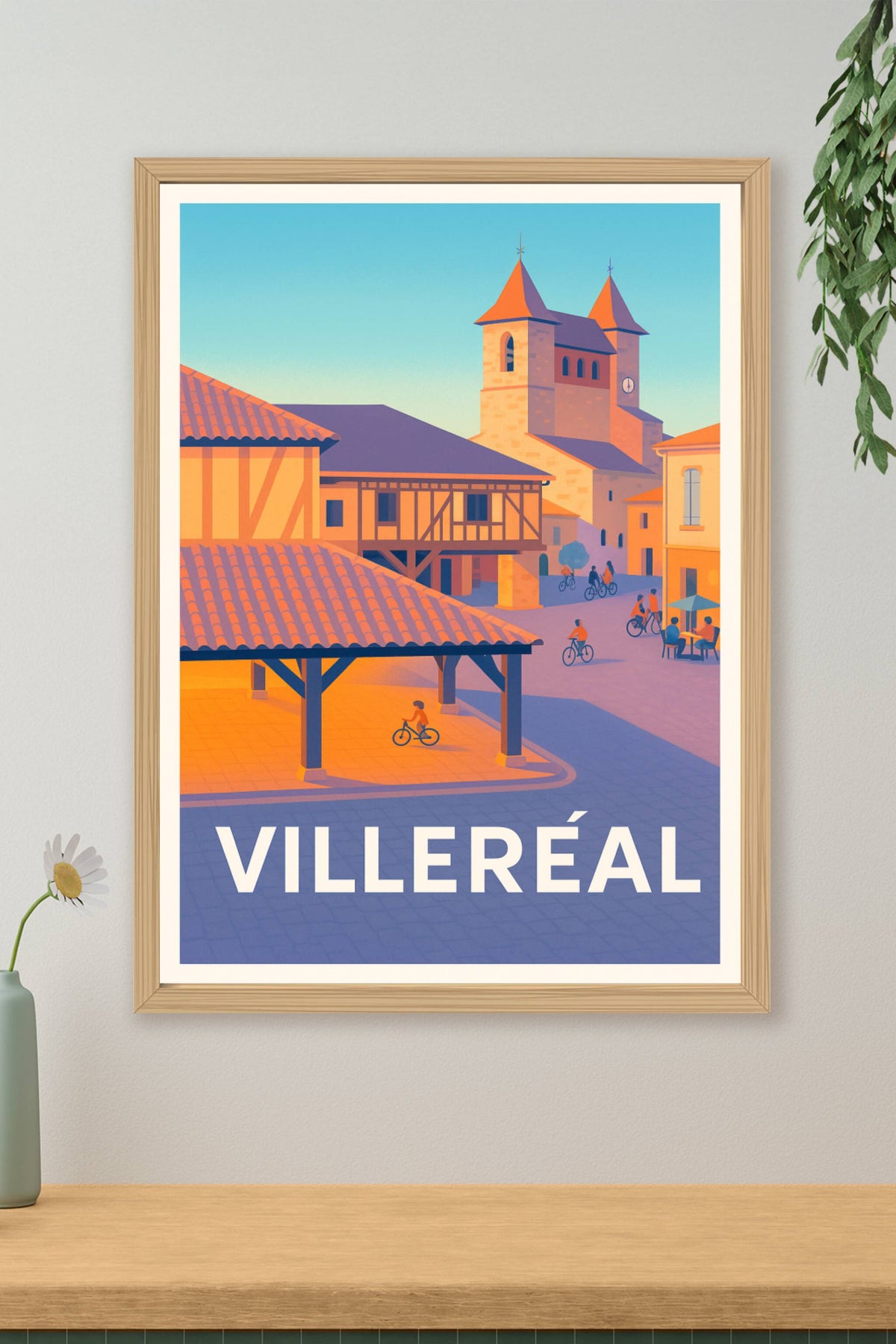 Affiche Villeréal — Charme médiéval au cœur de la Bastide · poster d'art de Villeréal