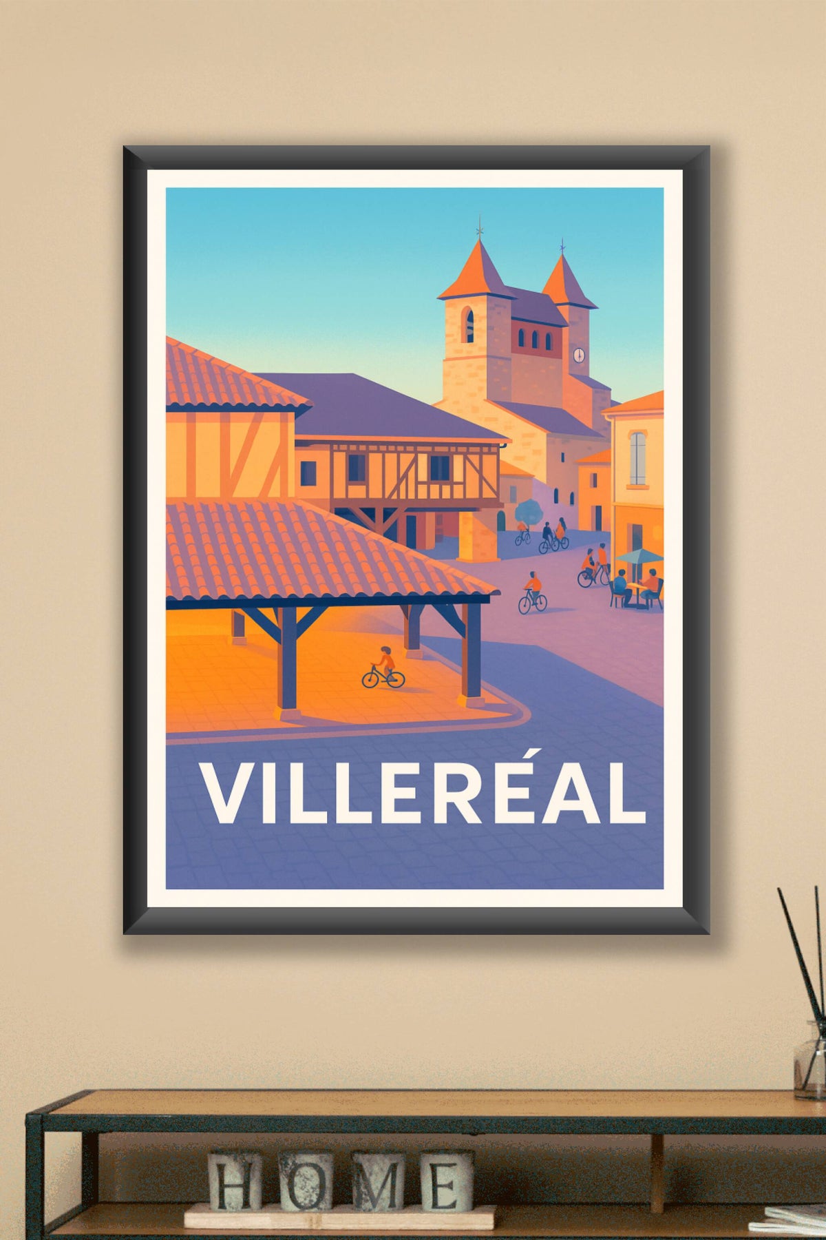 Affiche Villeréal — Charme médiéval au cœur de la Bastide · poster d'art de Villeréal